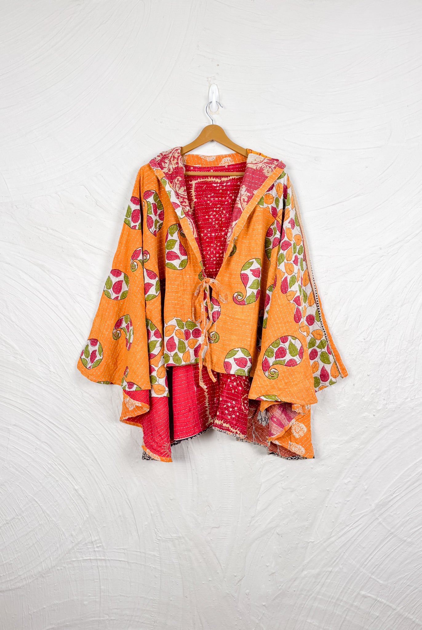 Yellow Kantha Poncho - Love Protect Sustain