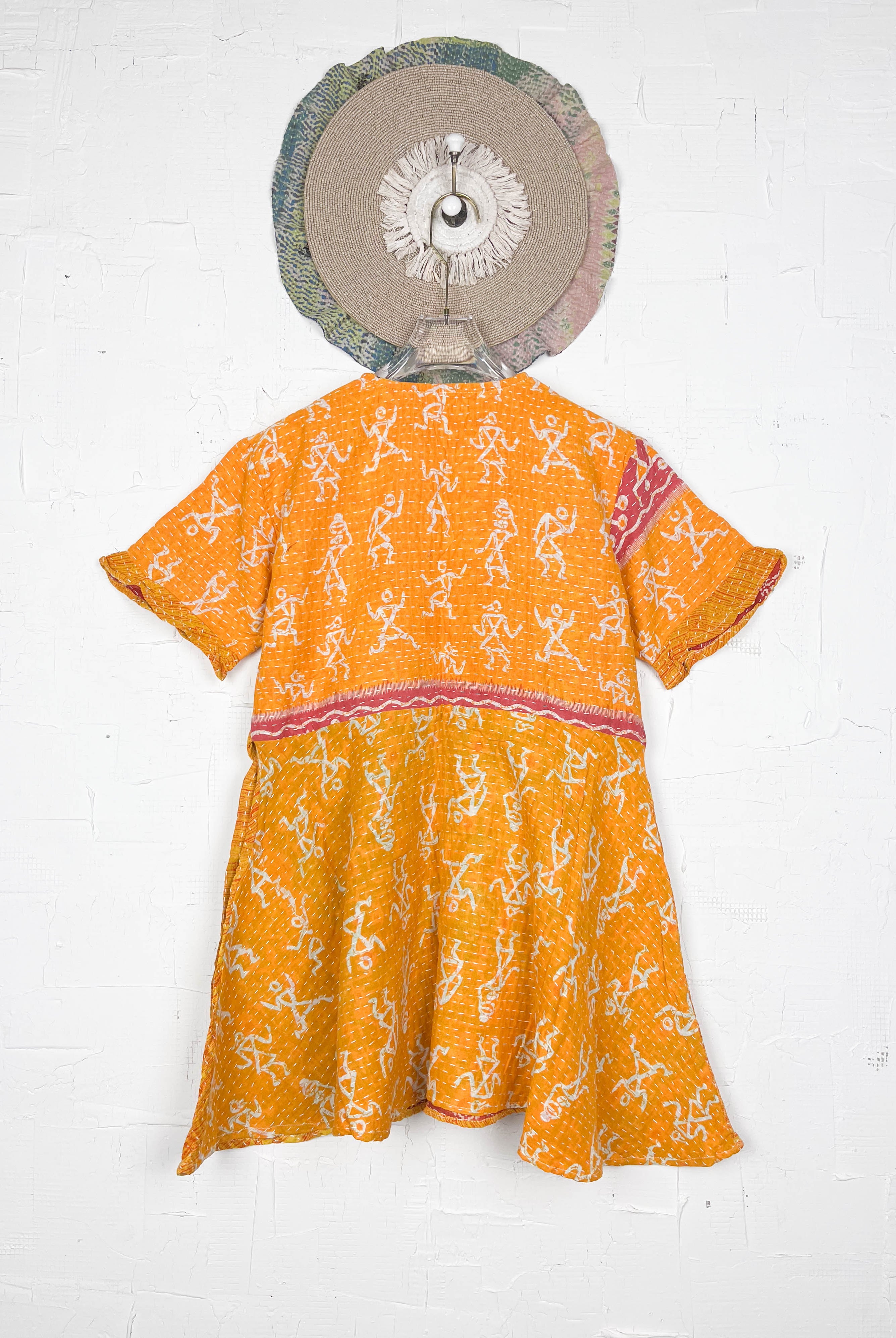 Yellow Kantha Wrap Dress - Love Protect Sustain