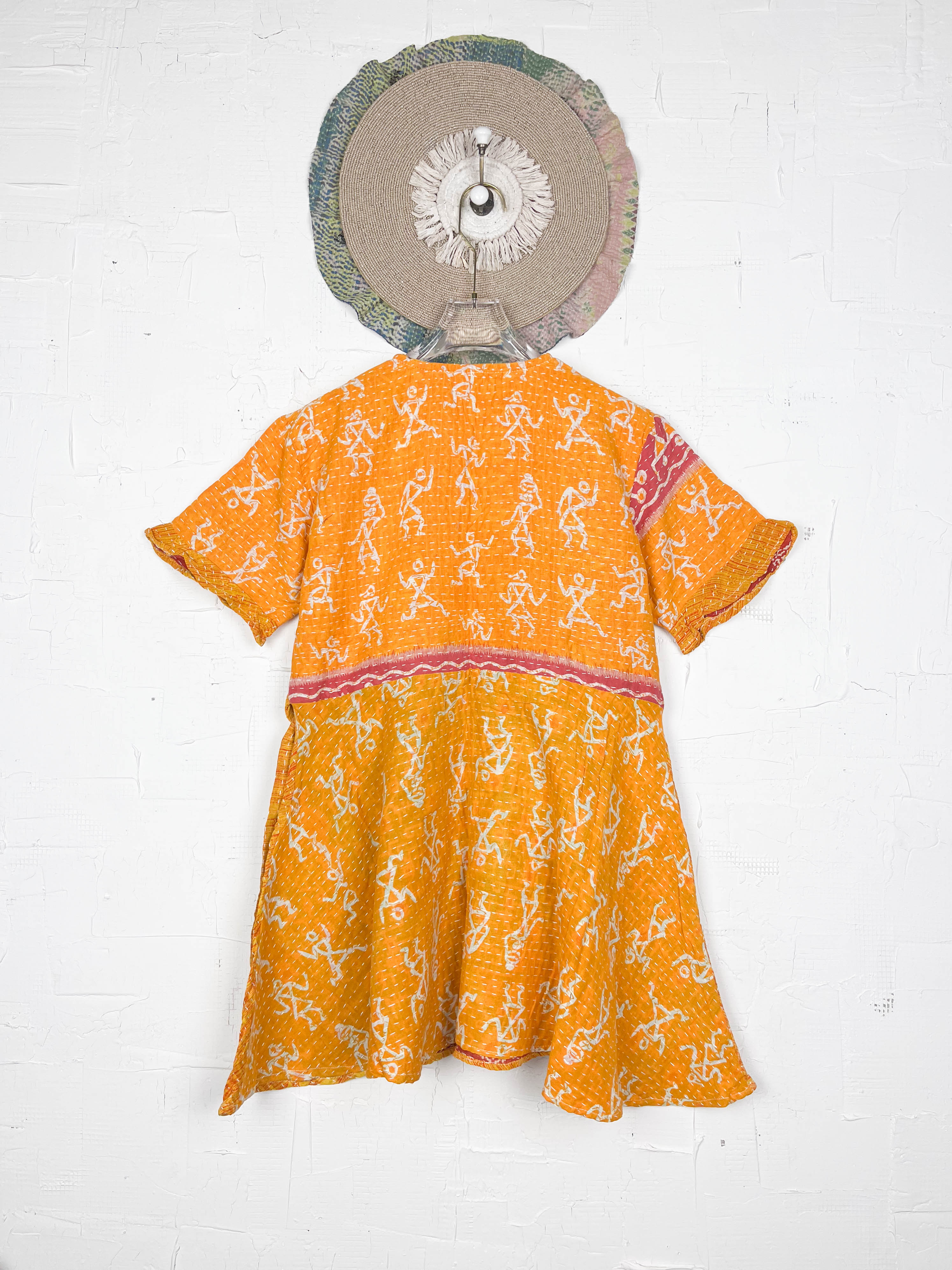 Yellow Kantha Wrap Dress - Love Protect Sustain