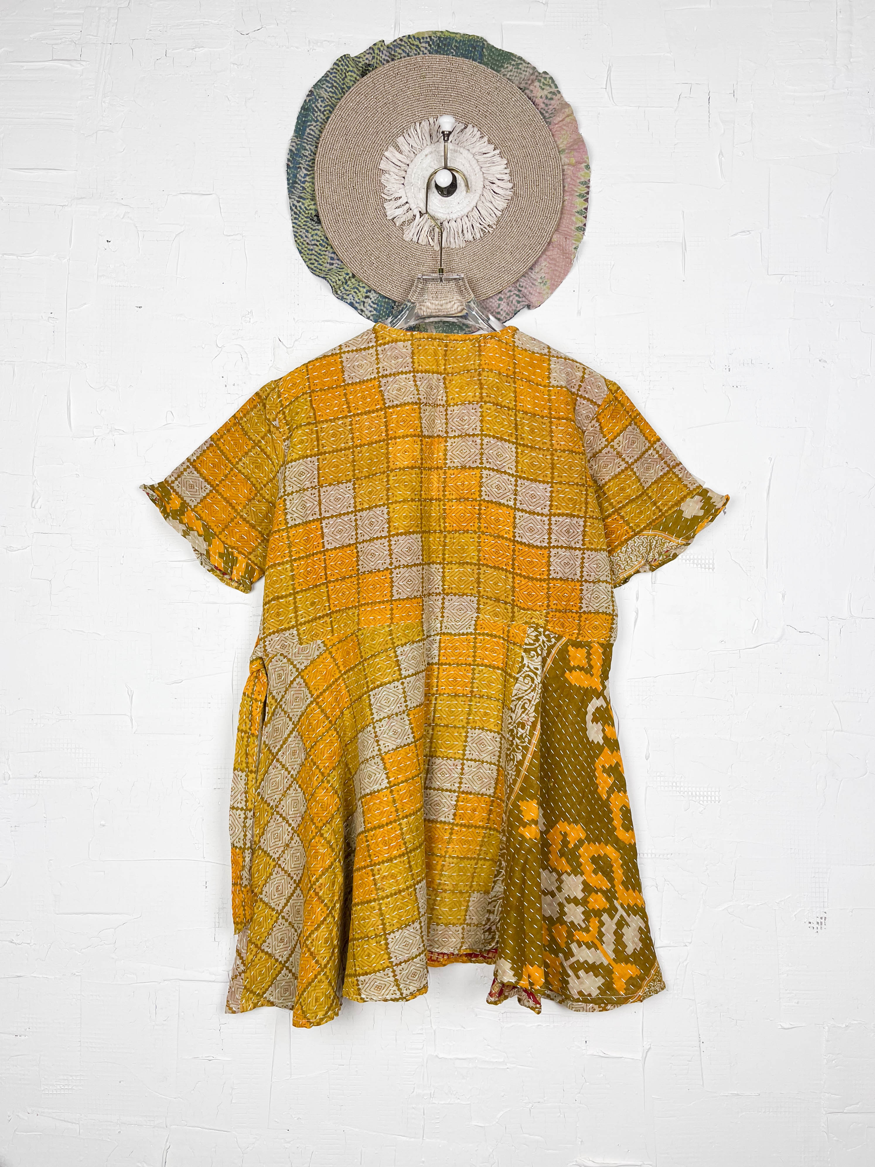 Yellow Kantha Wrap Dress - Love Protect Sustain