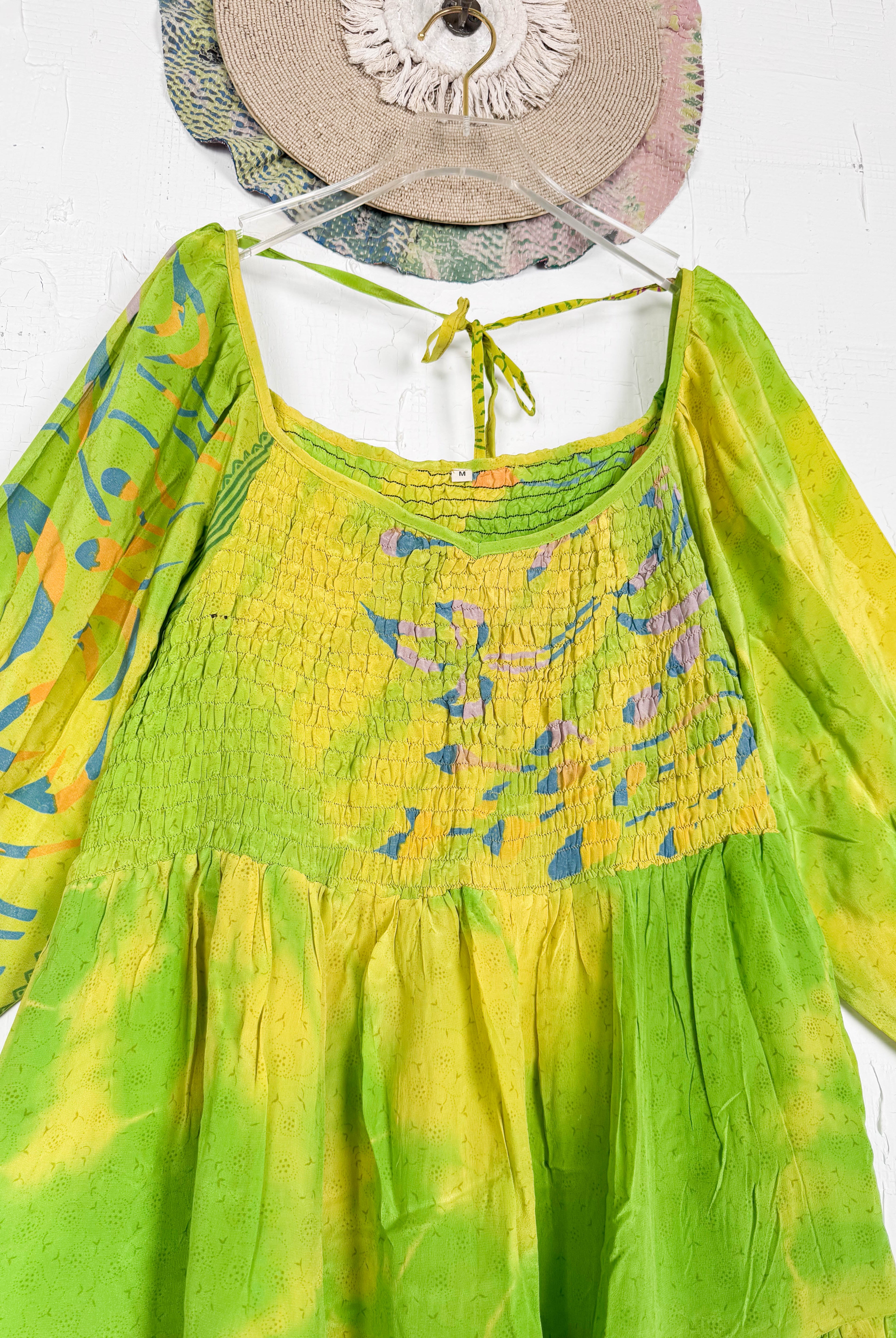 Yellow Silk Dress - Love Protect Sustain