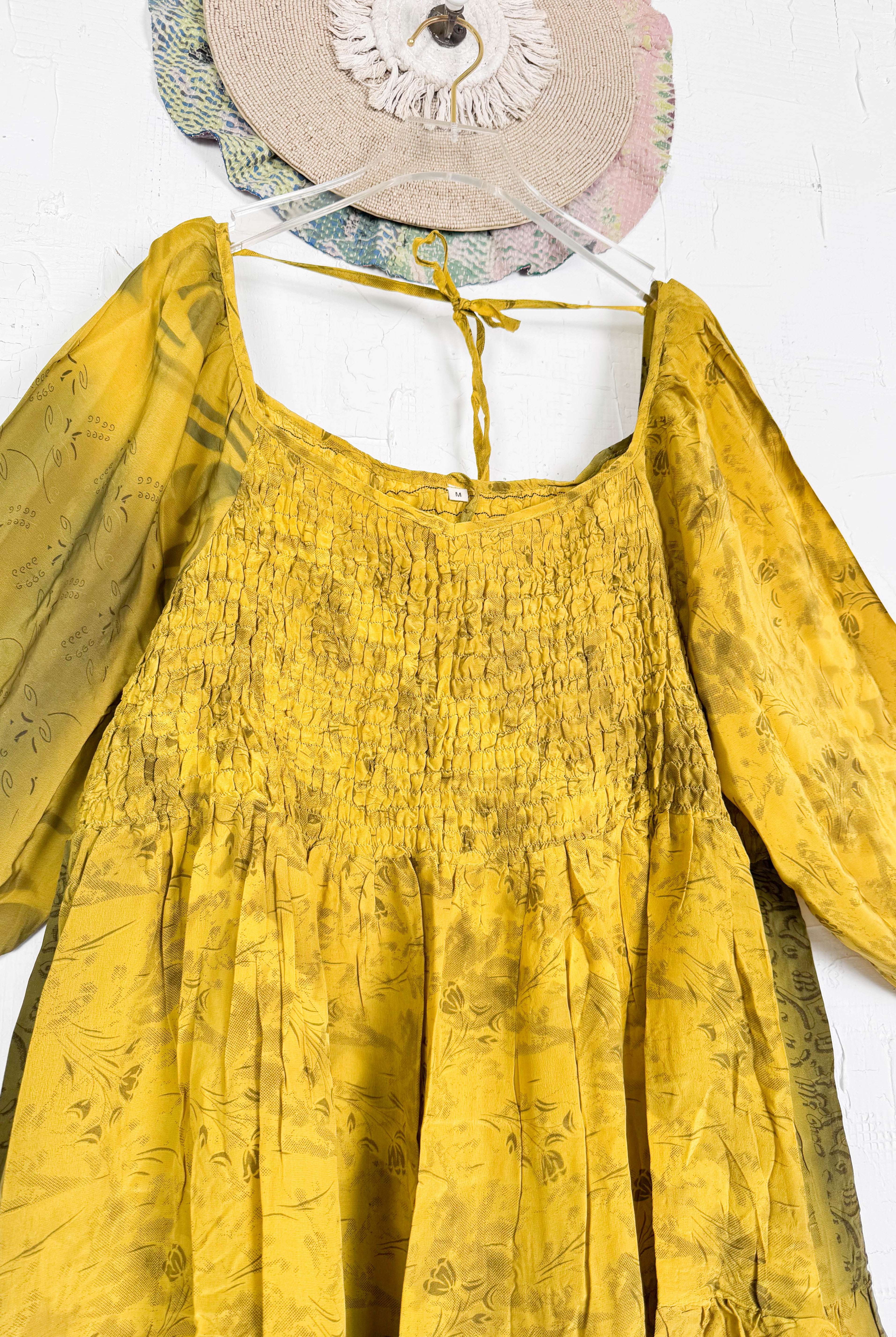 Yellow Silk Dress - Love Protect Sustain