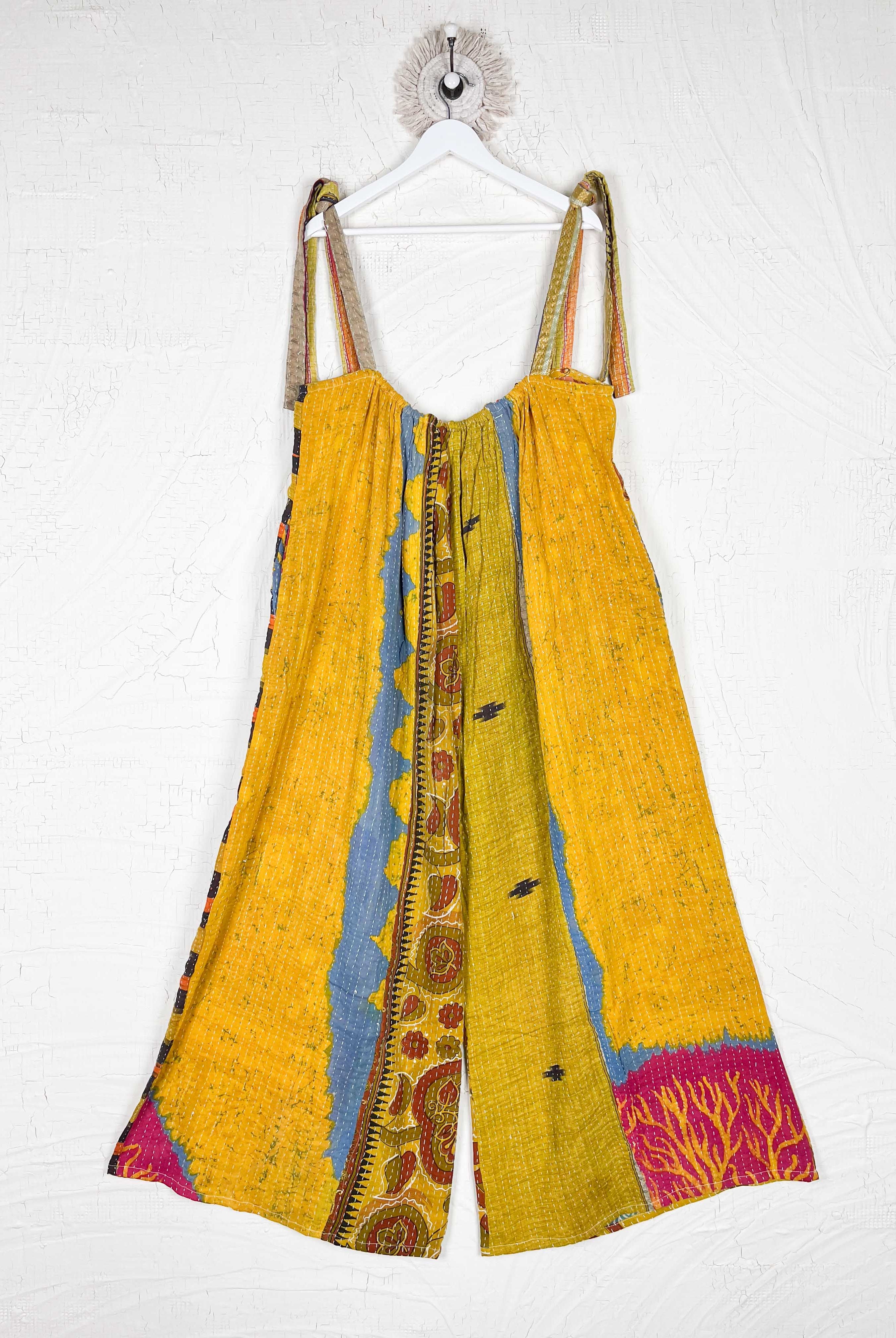 Yellow Women Kantha Jumpsuit - Love Protect Sustain