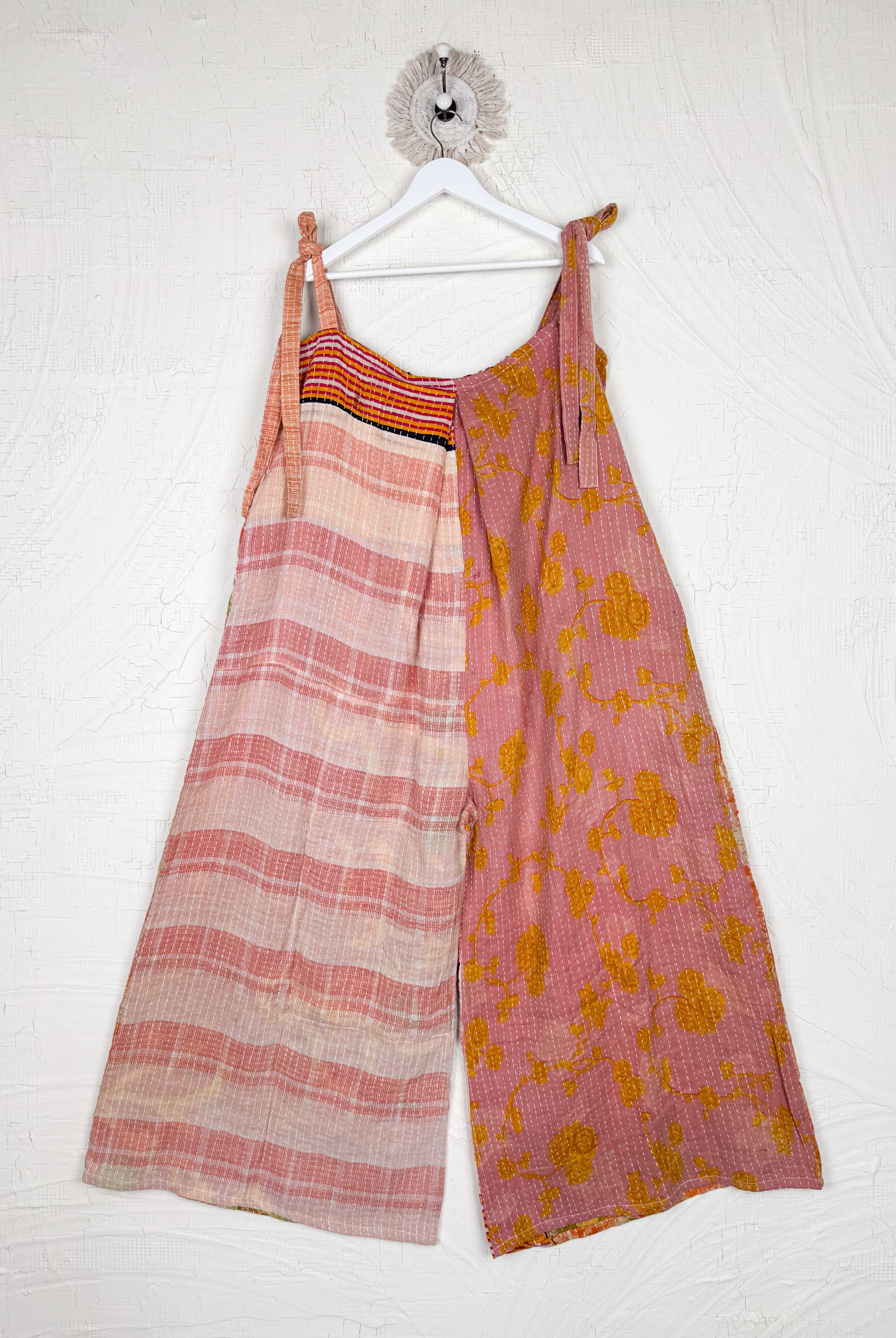 beige kantha jumsuit - Love Protect Sustain