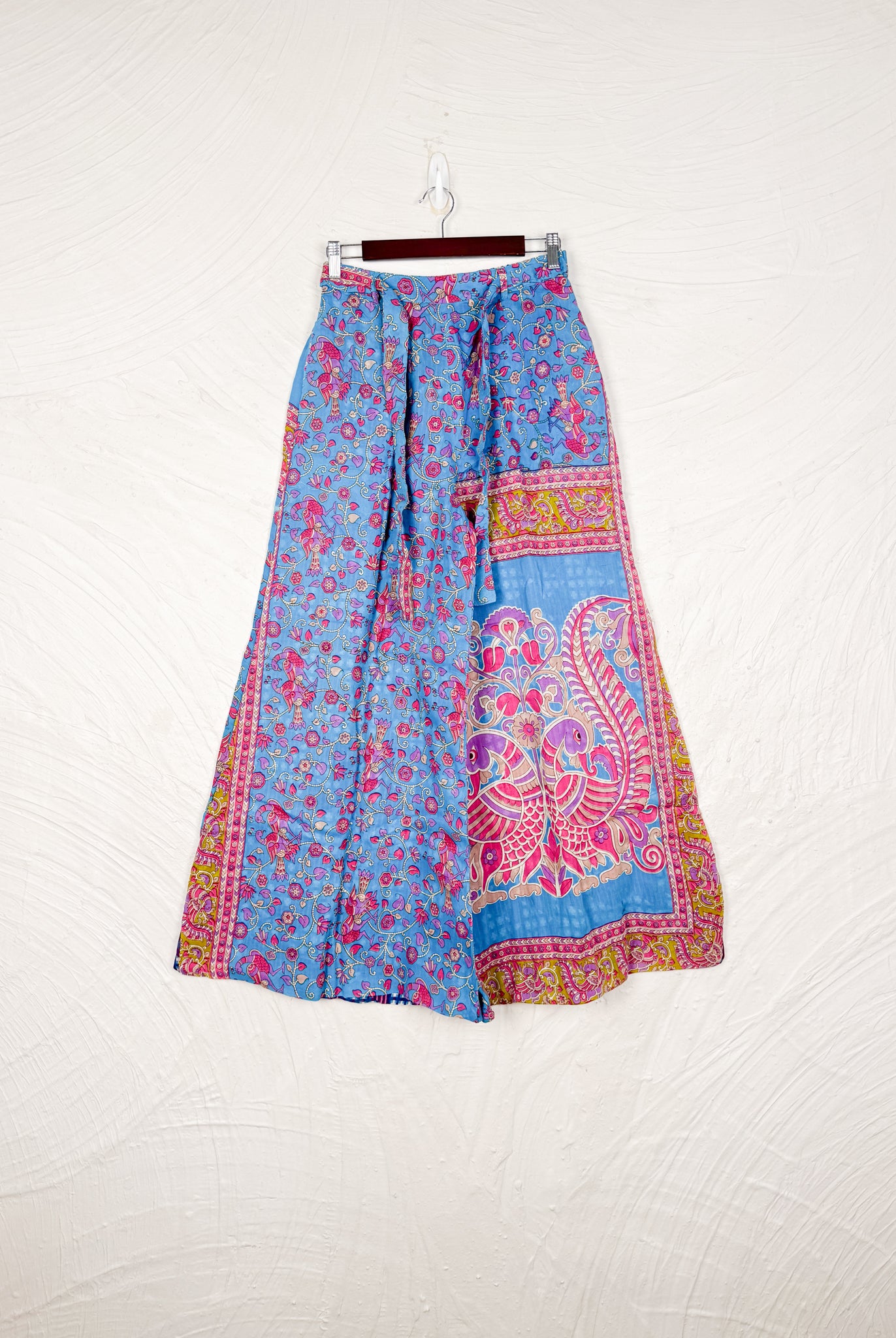 blue red floral pants - Love Protect Sustain