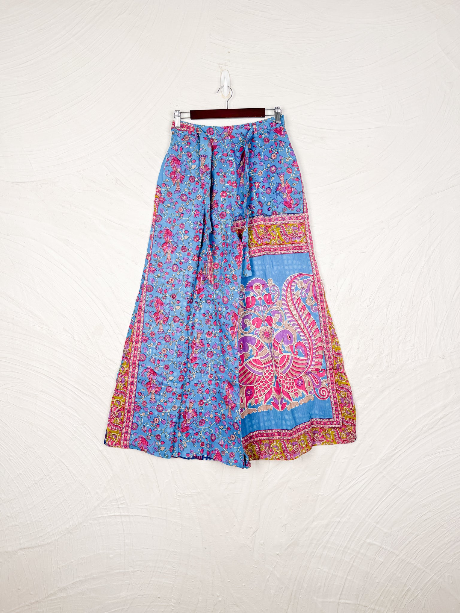 blue red floral pants - Love Protect Sustain