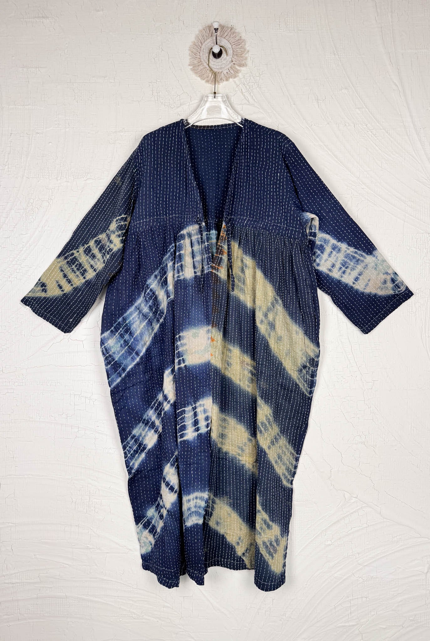 blue yellow kantha jumpsuit - Love Protect Sustain