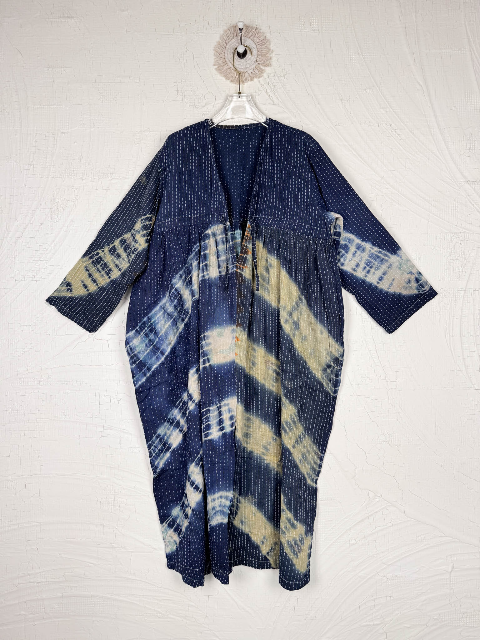 blue yellow kantha jumpsuit - Love Protect Sustain