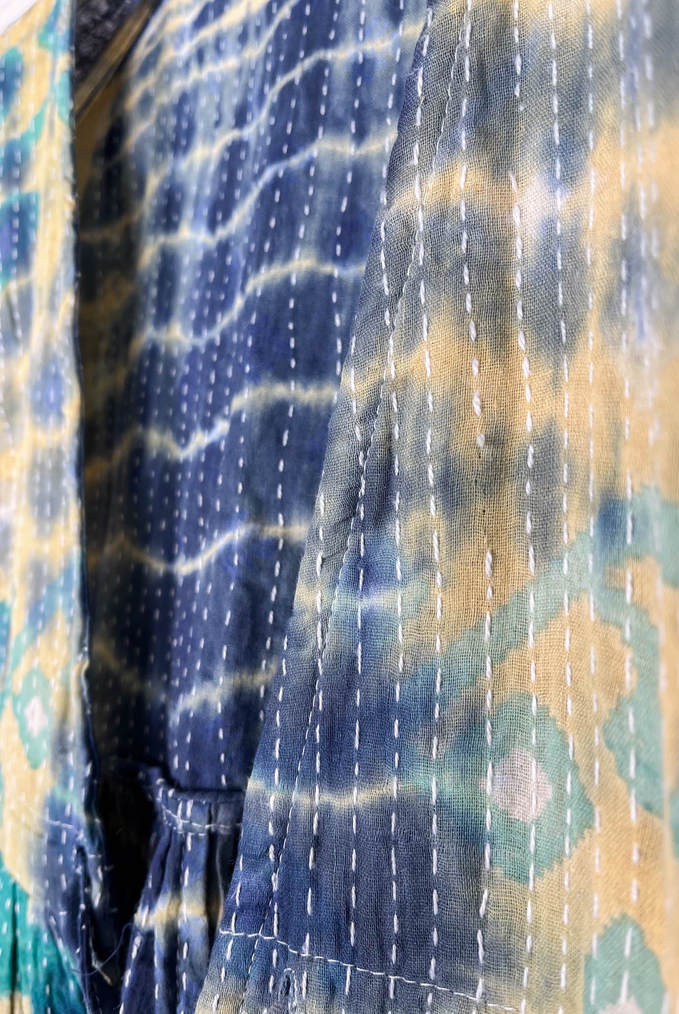 blue yellow kantha jumpsuit - Love Protect Sustain