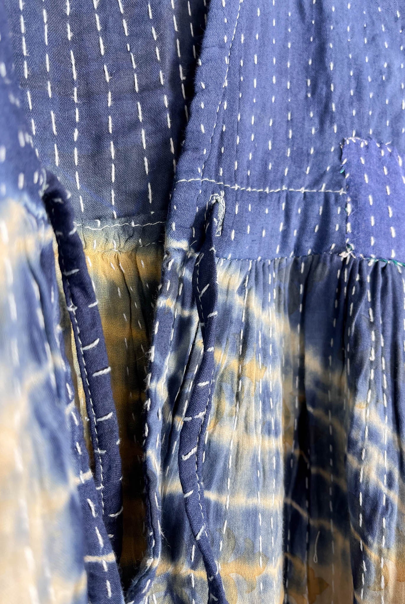 blue yellow kantha jumpsuit - Love Protect Sustain