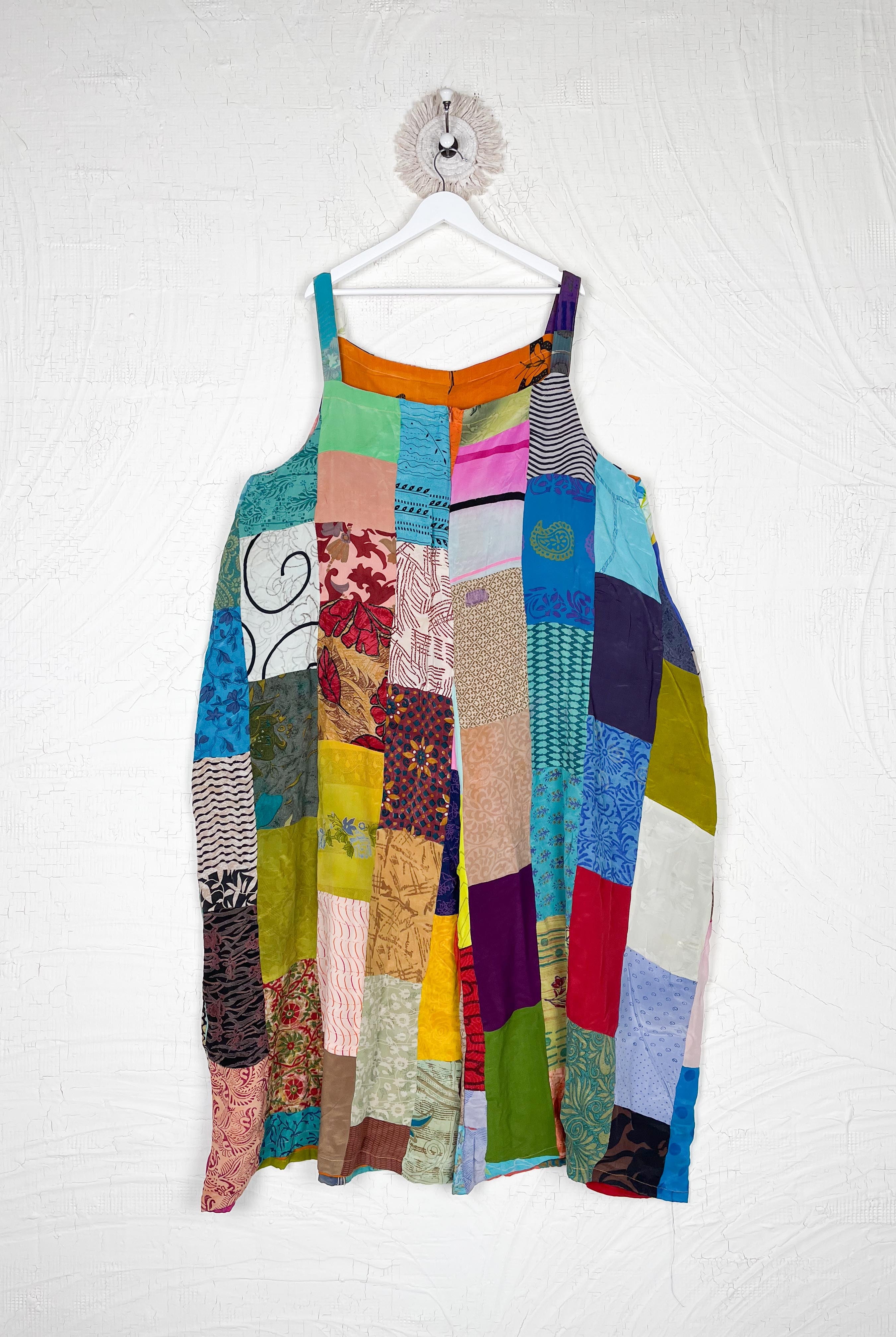 bright hippie patchwork jumpsuit - Love Protect Sustain