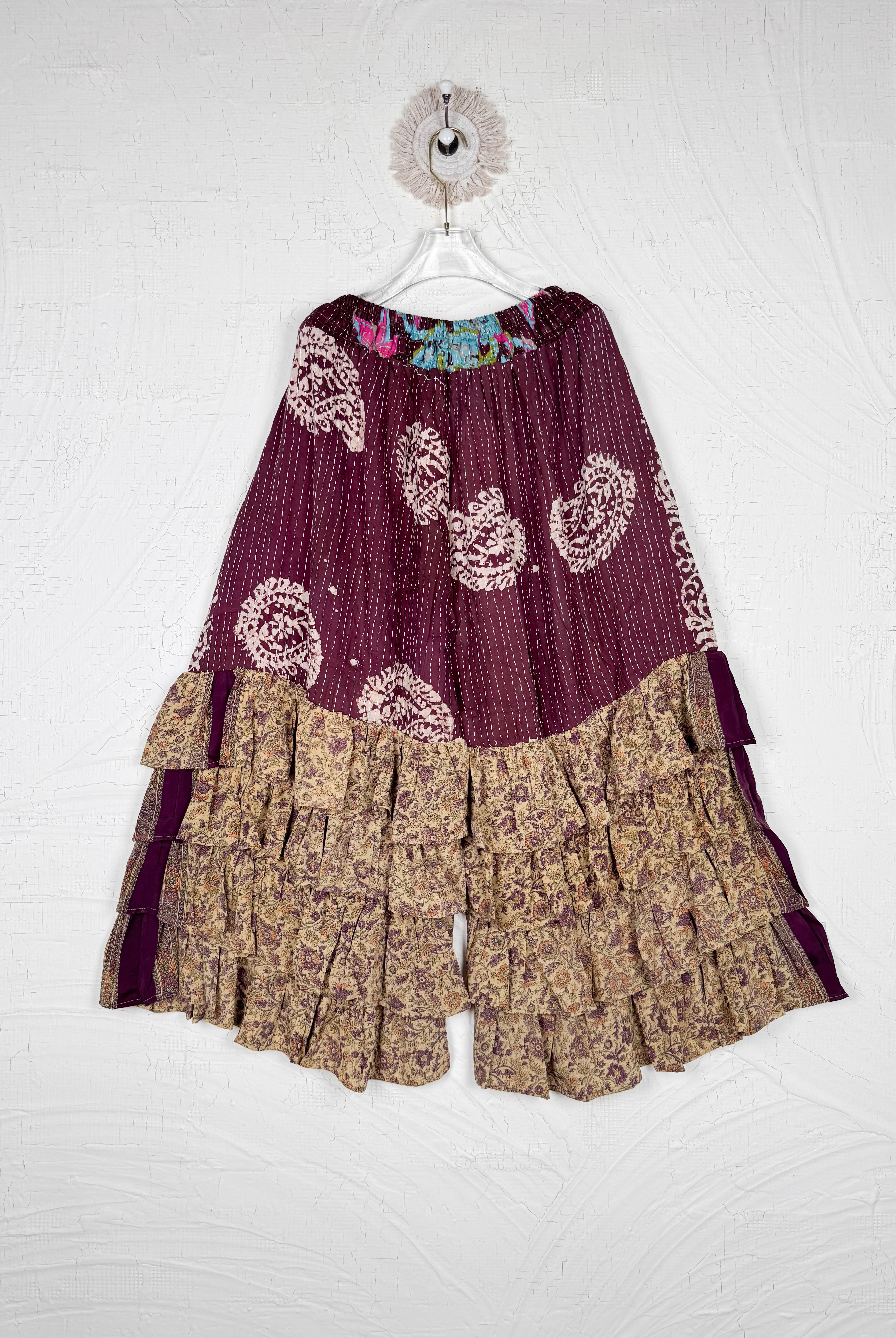 comfortable wide Kantha leg pants - Love Protect Sustain