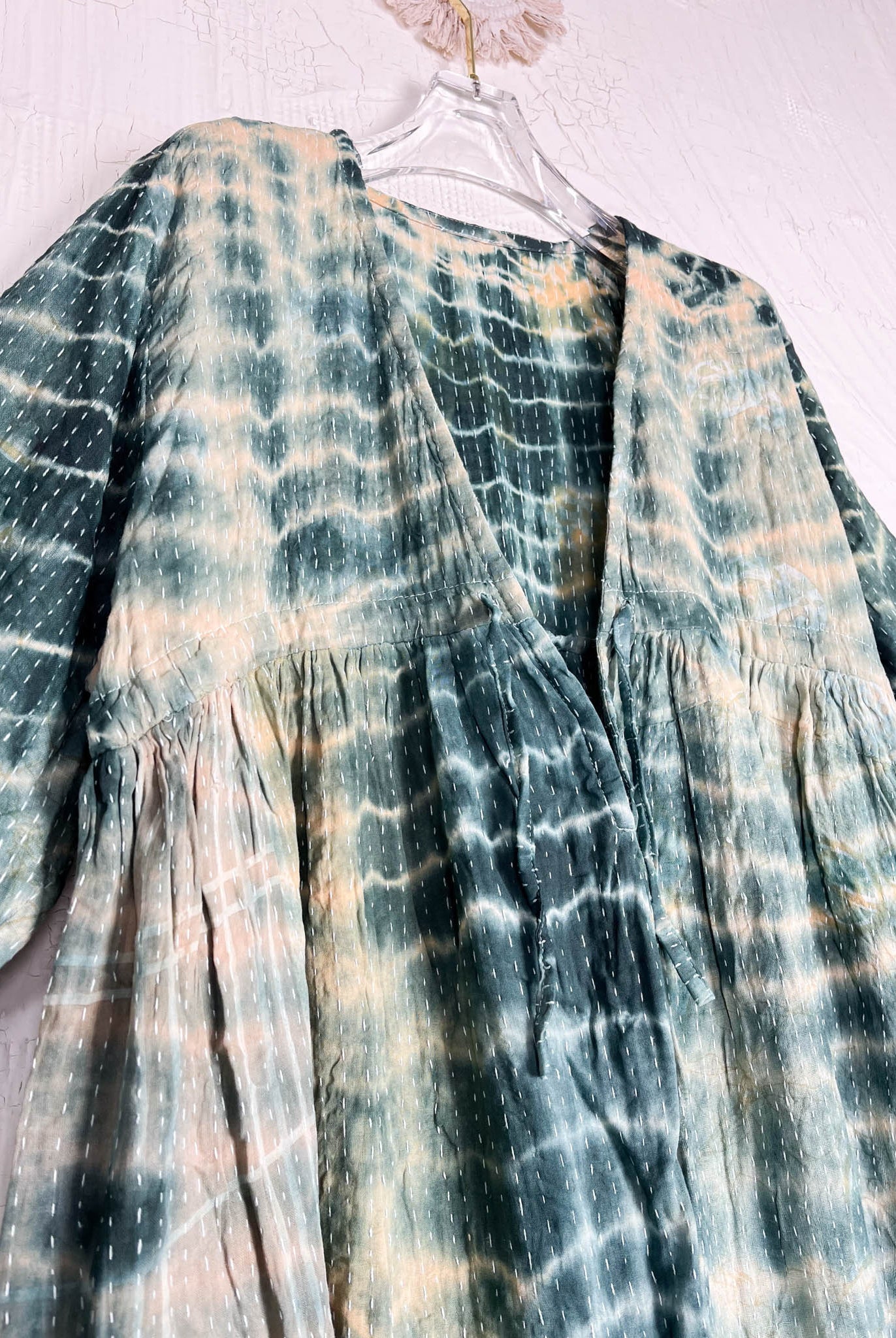 cream and green tie-dye jumpsuit - Love Protect Sustain