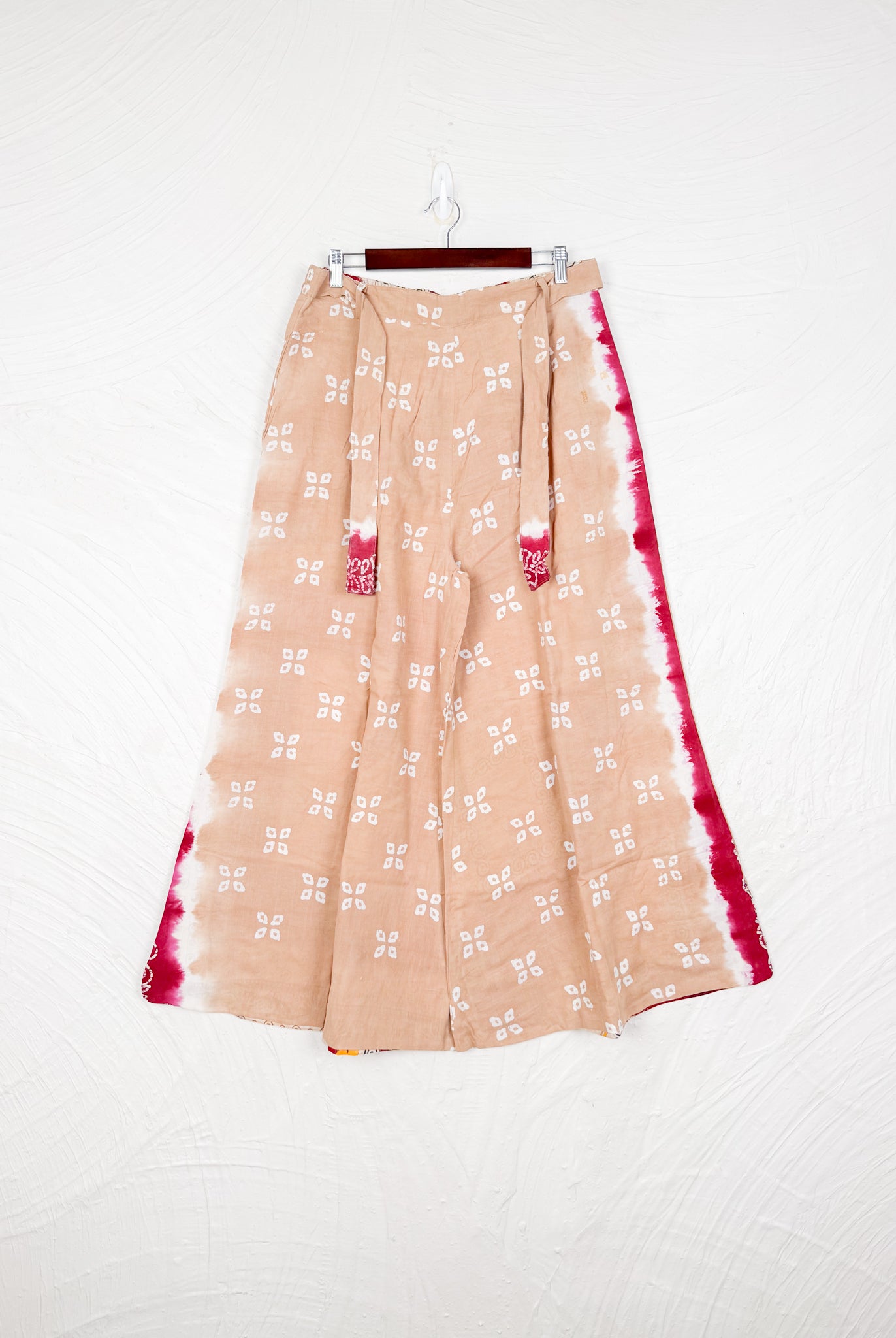 cream color print pants - Love Protect Sustain