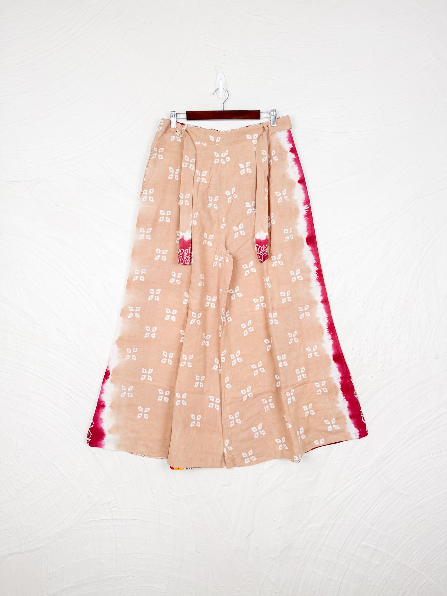 cream color print pants - Love Protect Sustain