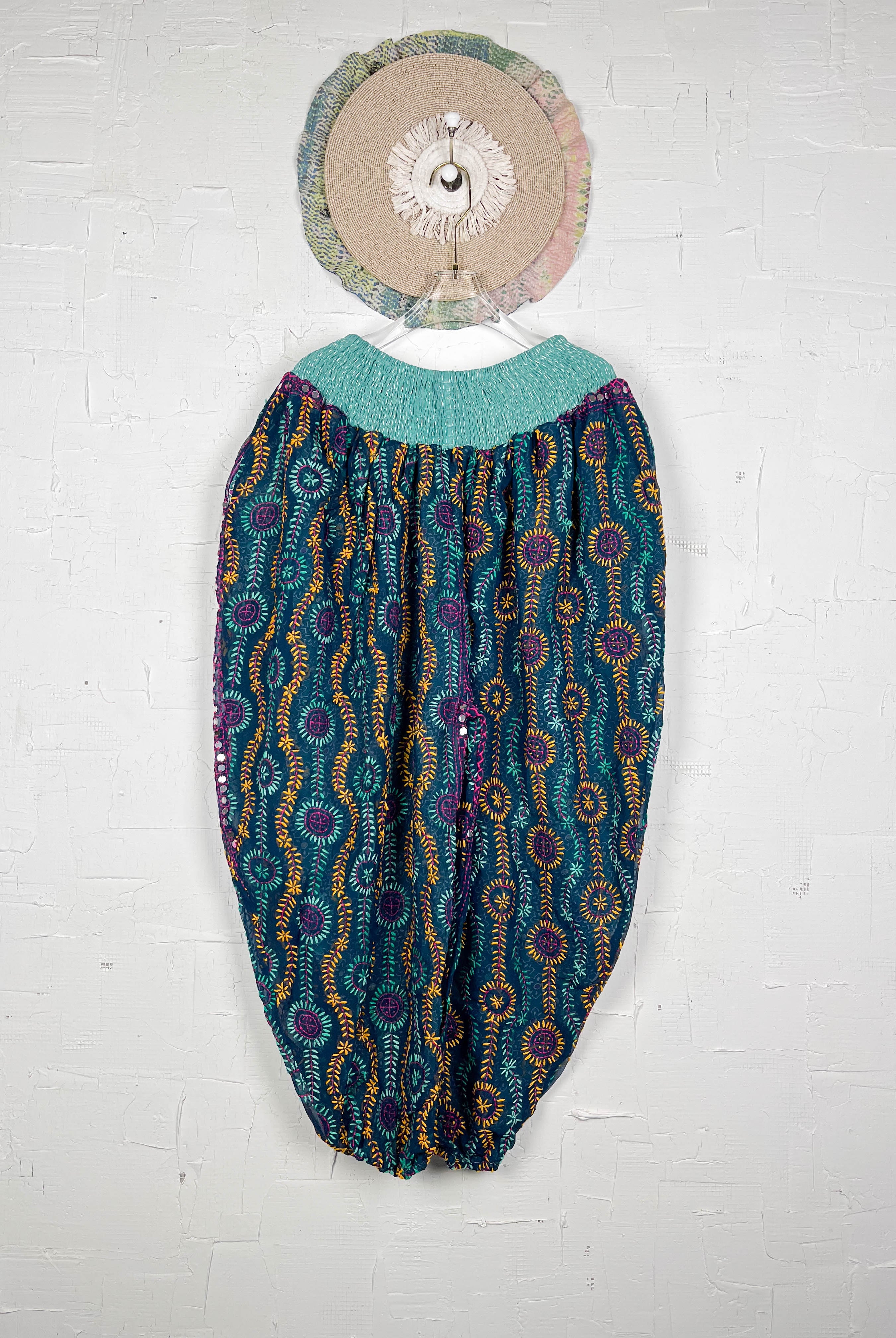 embroidered pants- Love Protect Sustain