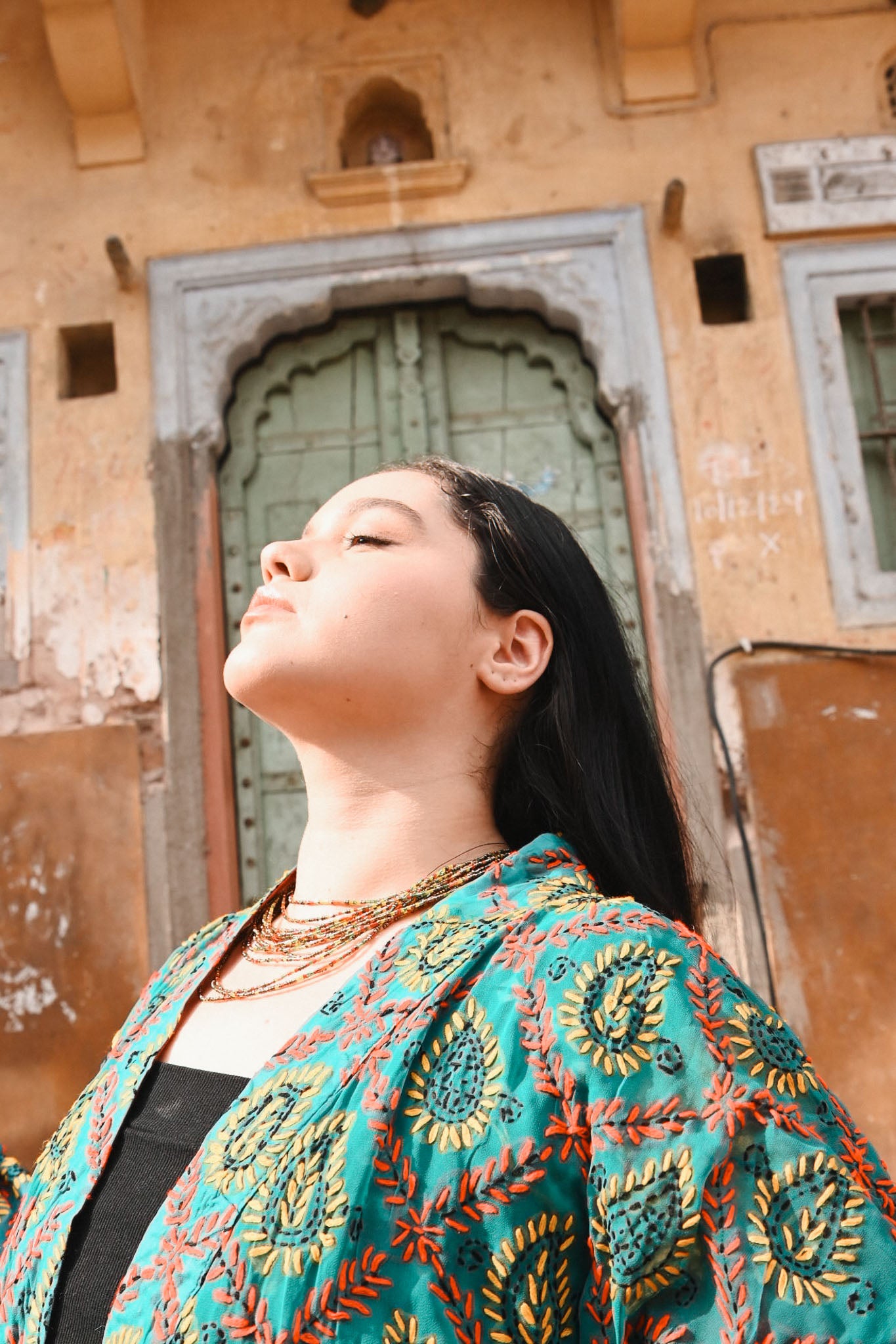 embroidery kimono robe - Love Protect Sustain