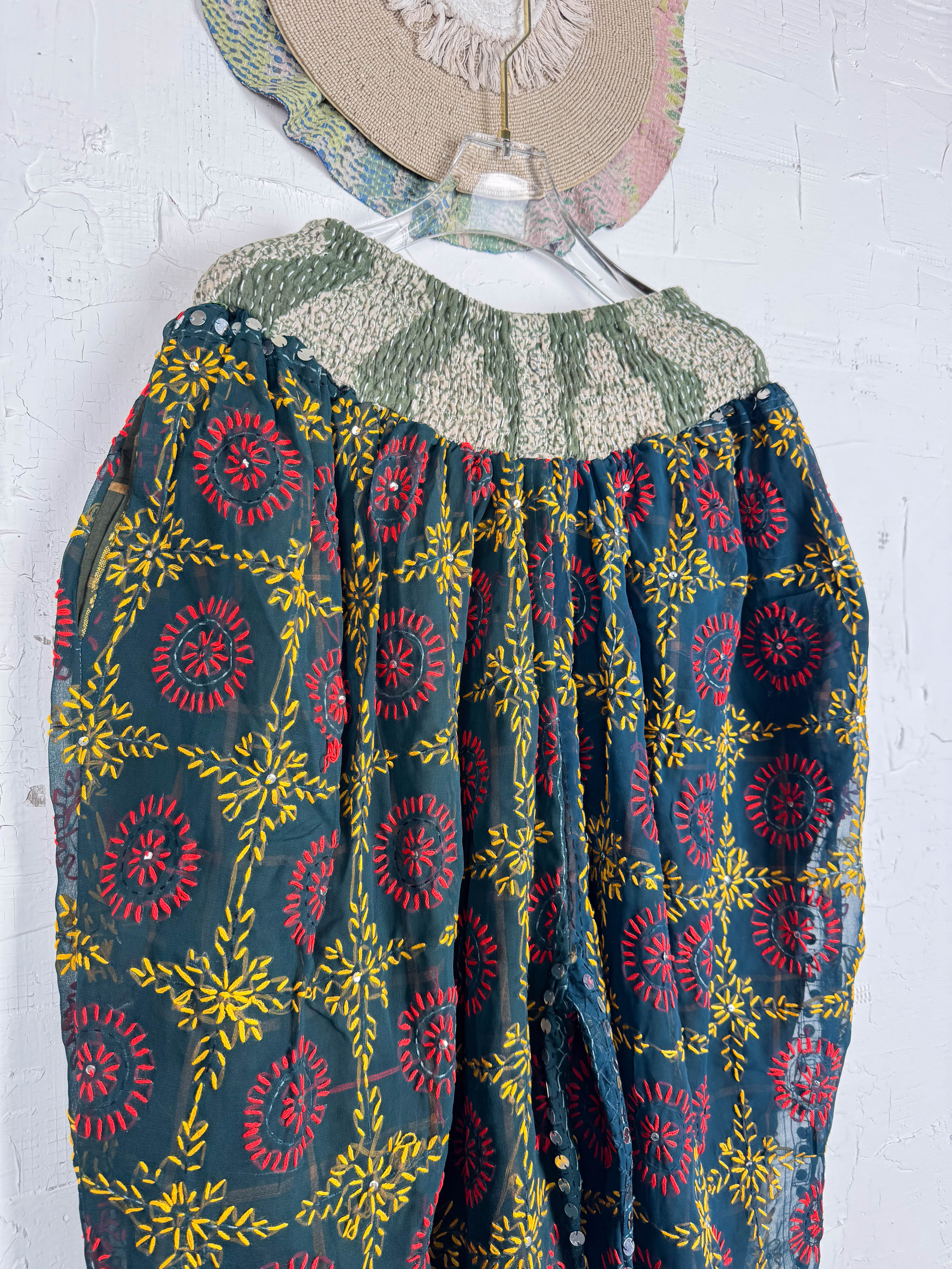 ethnic embroidered pants- Love Protect Sustain