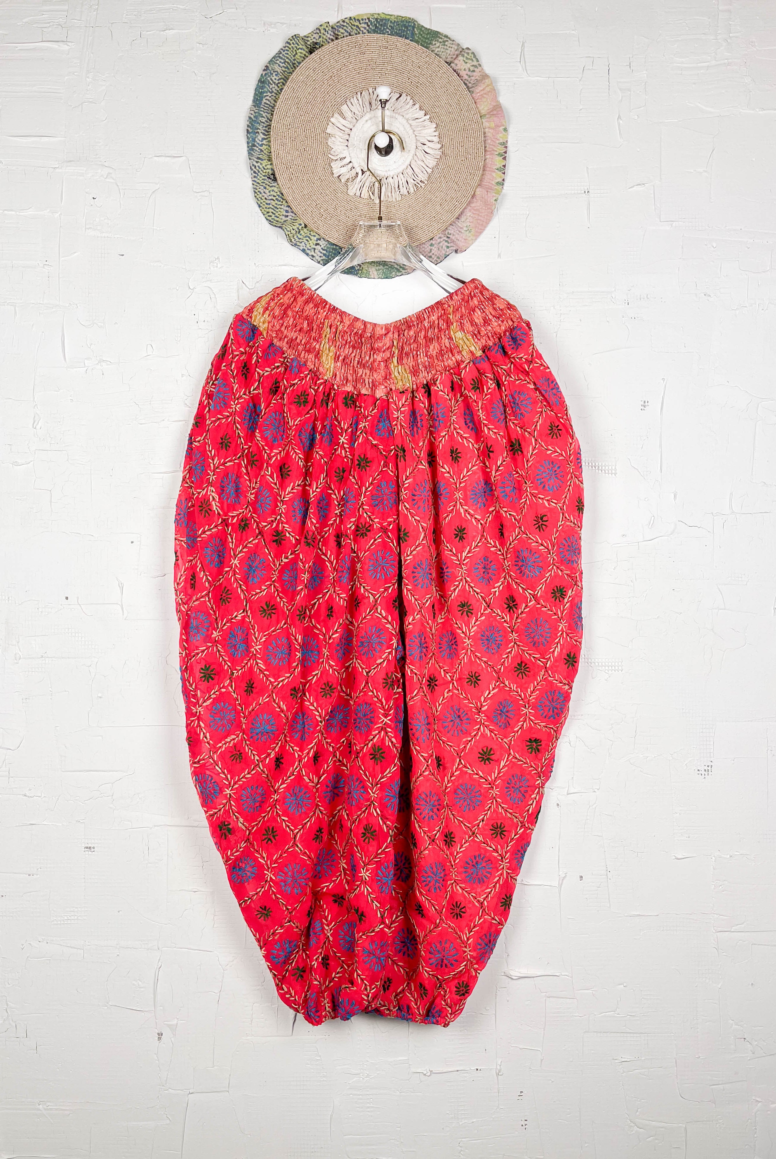 ethnic print embroidered pants- Love Protect Sustain