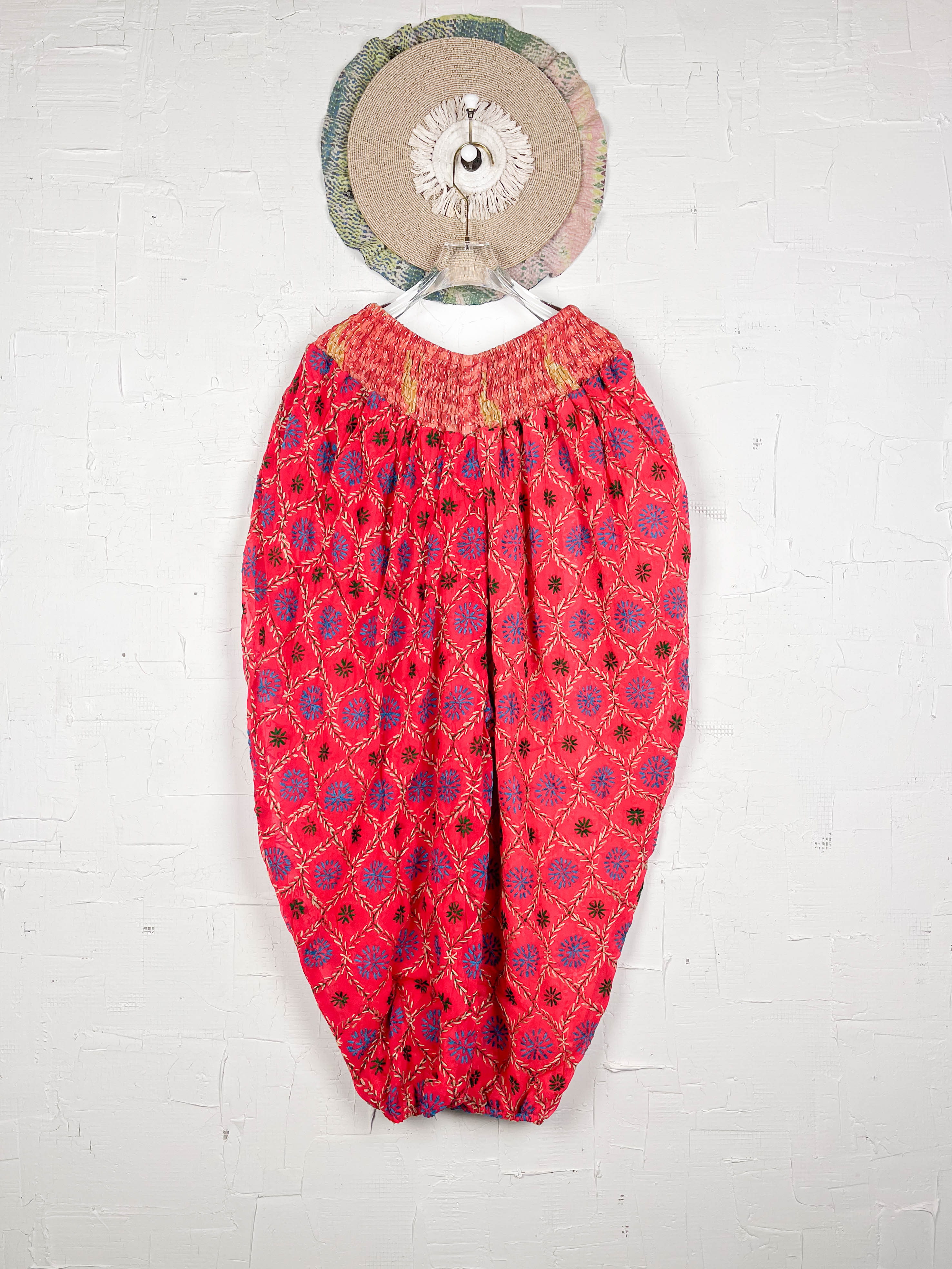 ethnic print embroidered pants- Love Protect Sustain