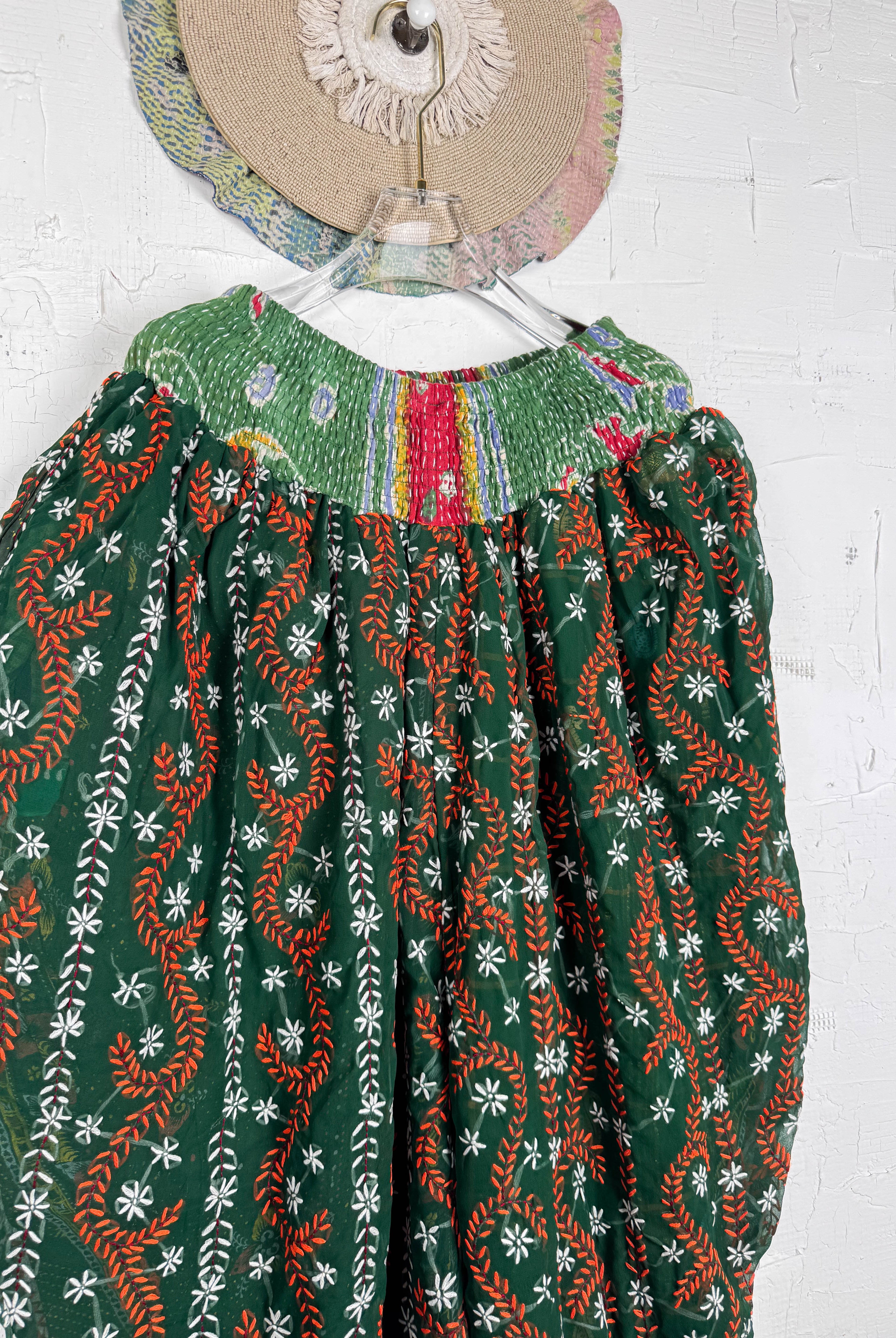 ethnic print embroidered pants- Love Protect Sustain