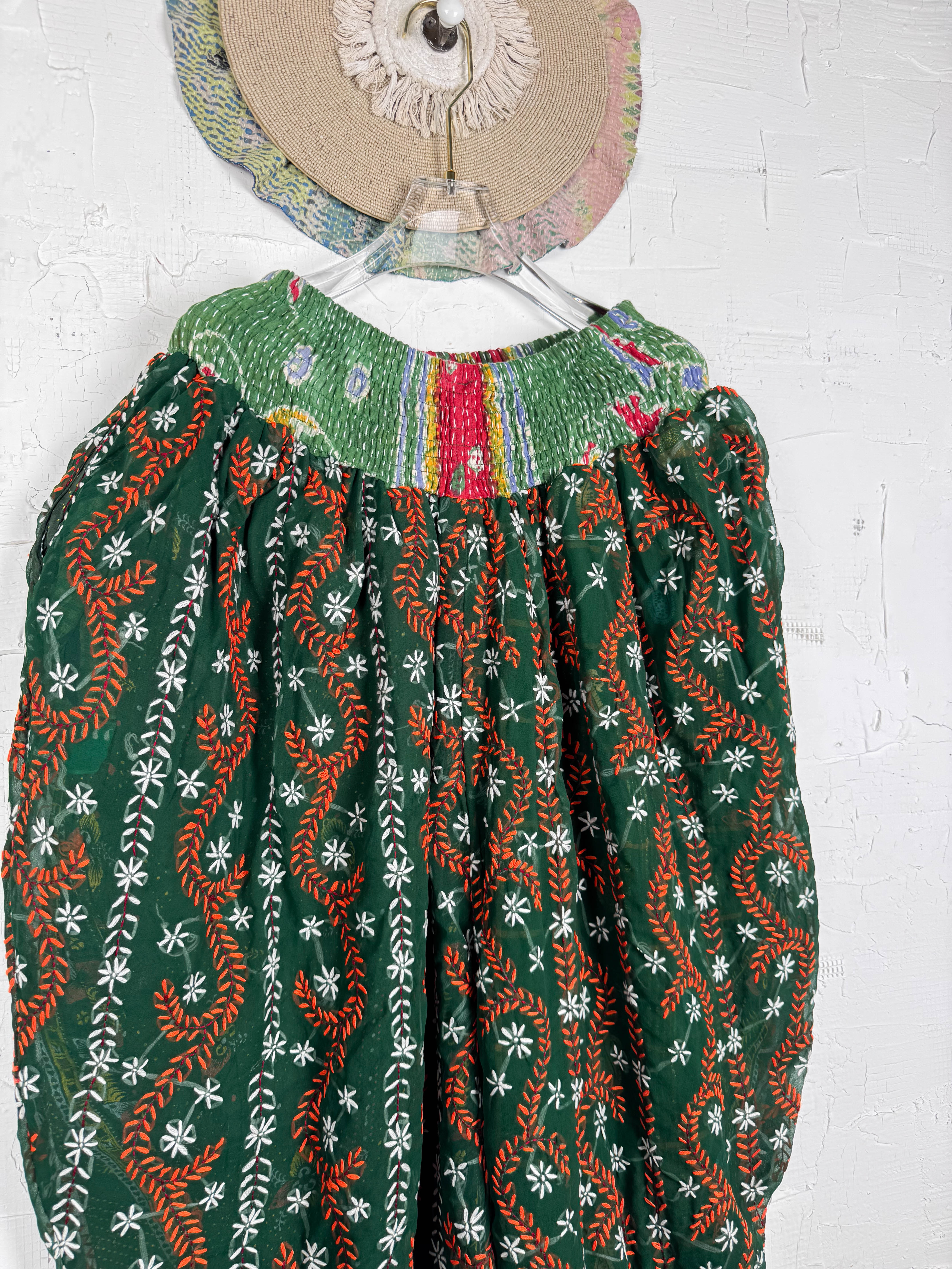 ethnic print embroidered pants- Love Protect Sustain