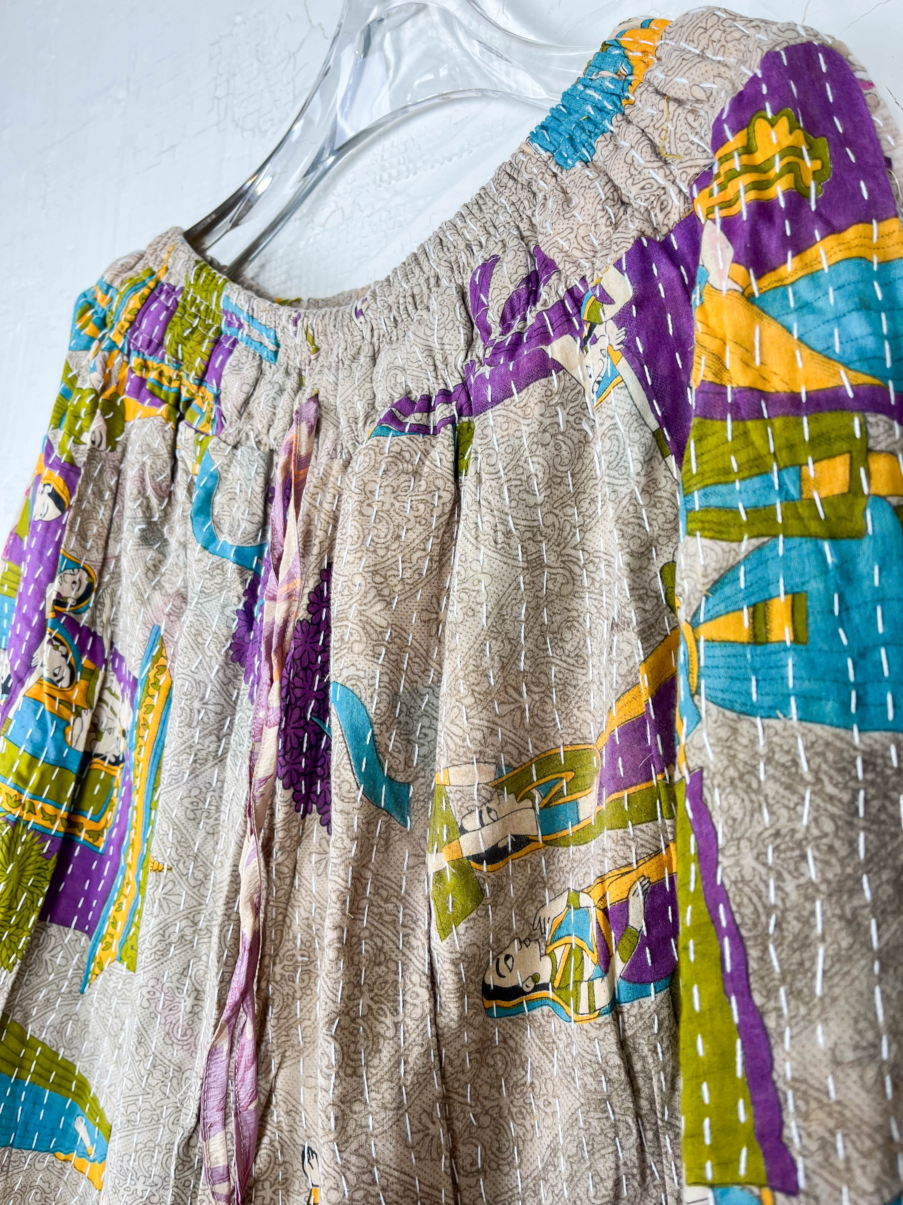 ethnic print wide leg pants - Love Protect Sustain