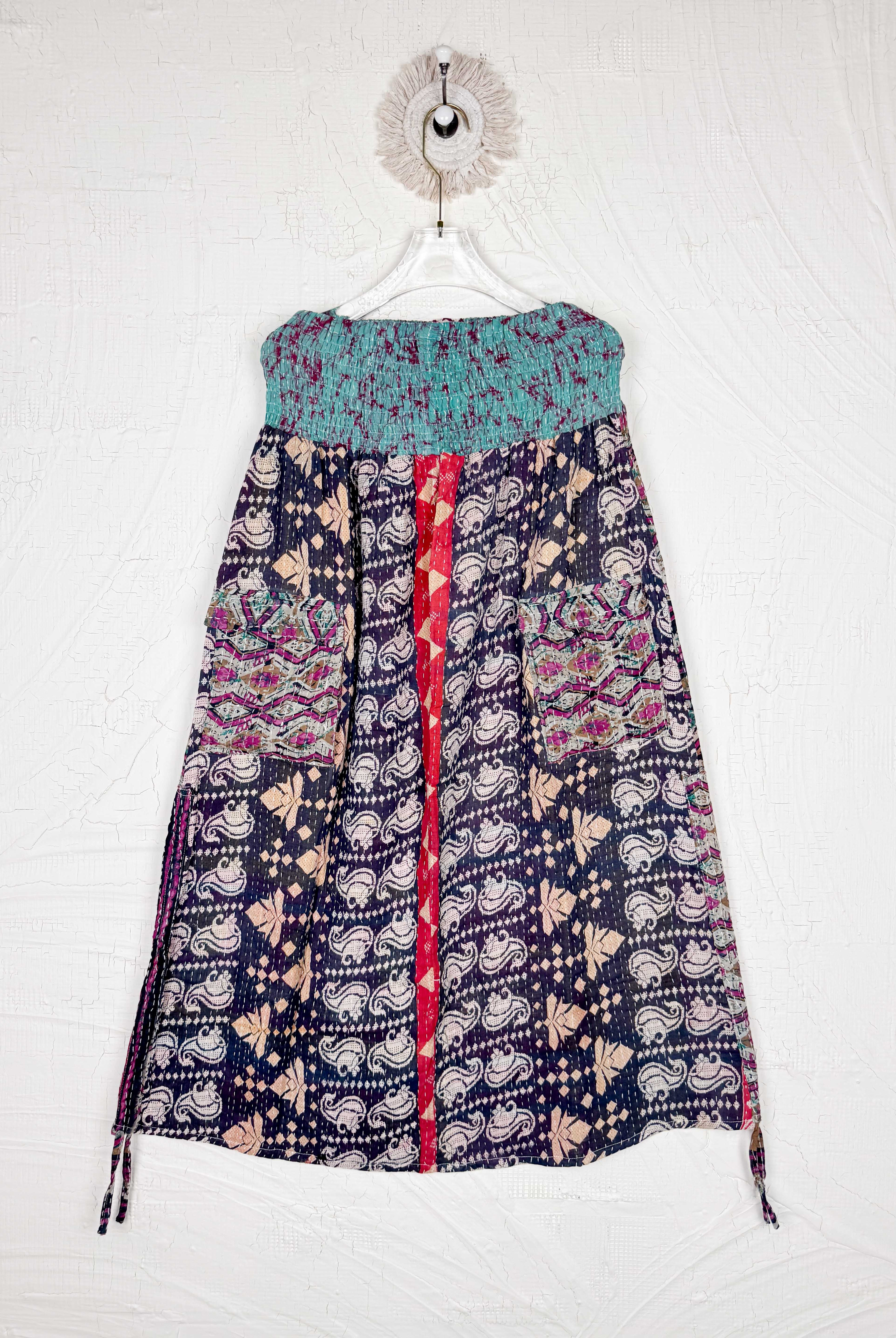 floral dark kantha pants - Love Protect Sustain