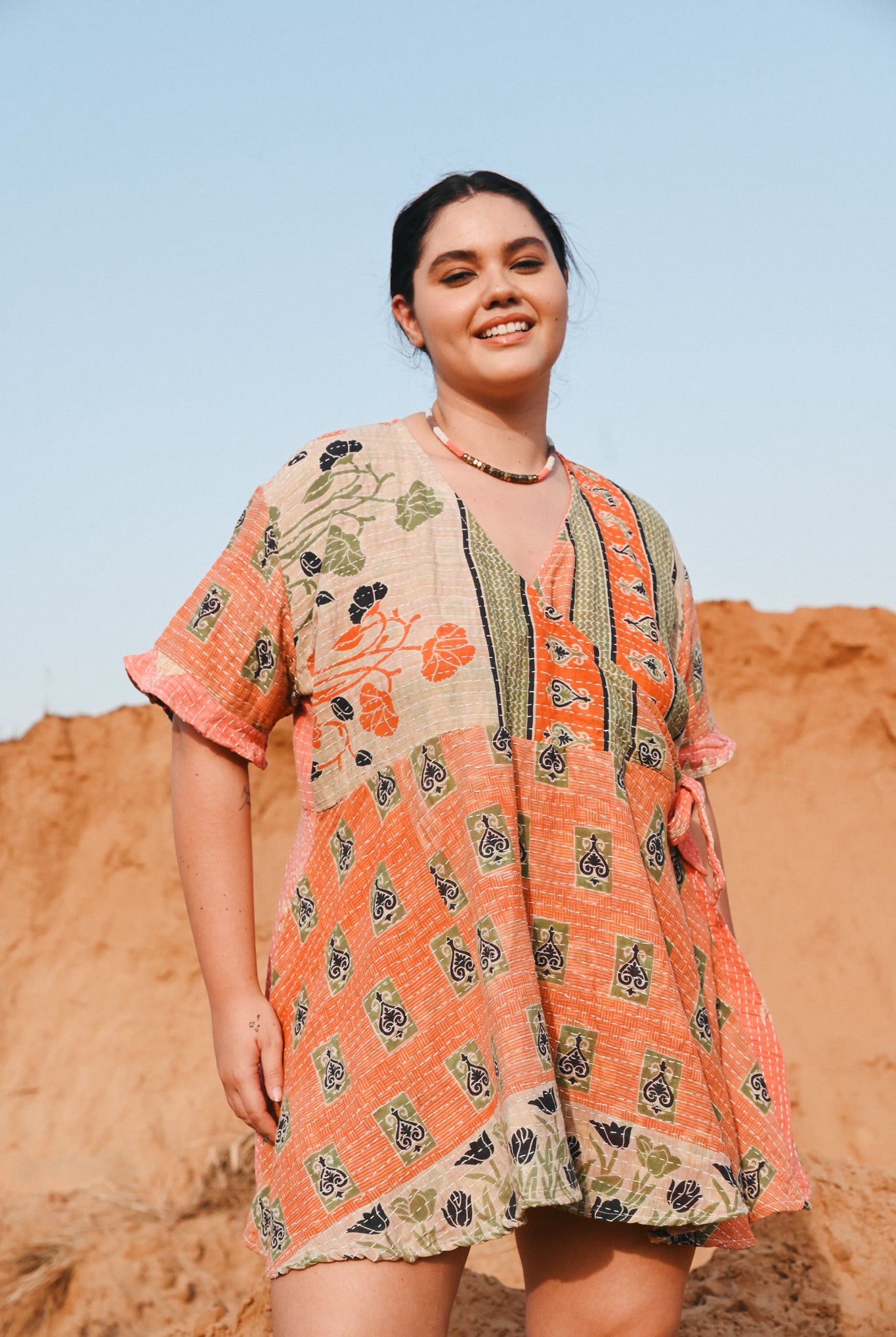 floral kantha dress - Love Protect Sustain
