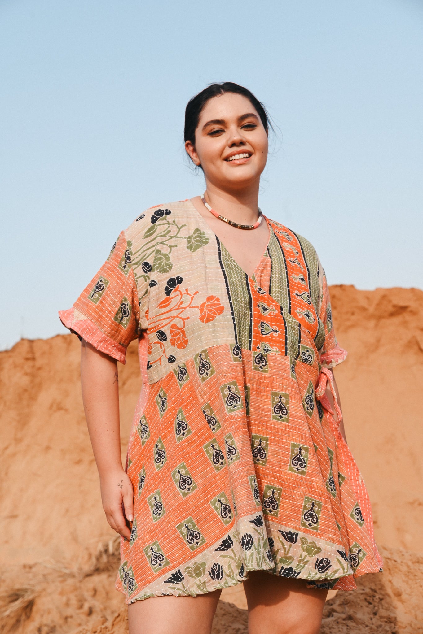 floral kantha dress - Love Protect Sustain