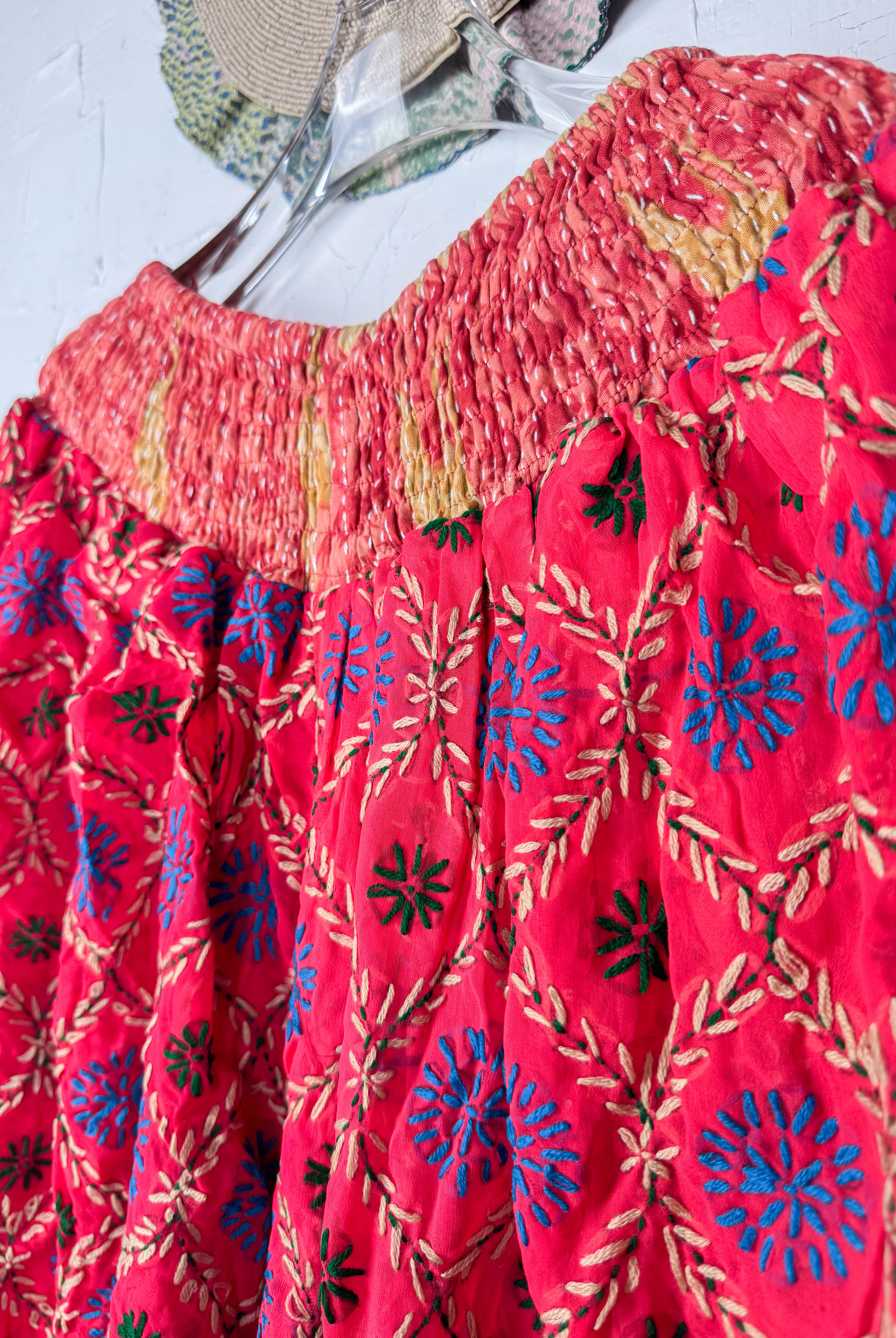 geometric embroidered pants- Love Protect Sustain