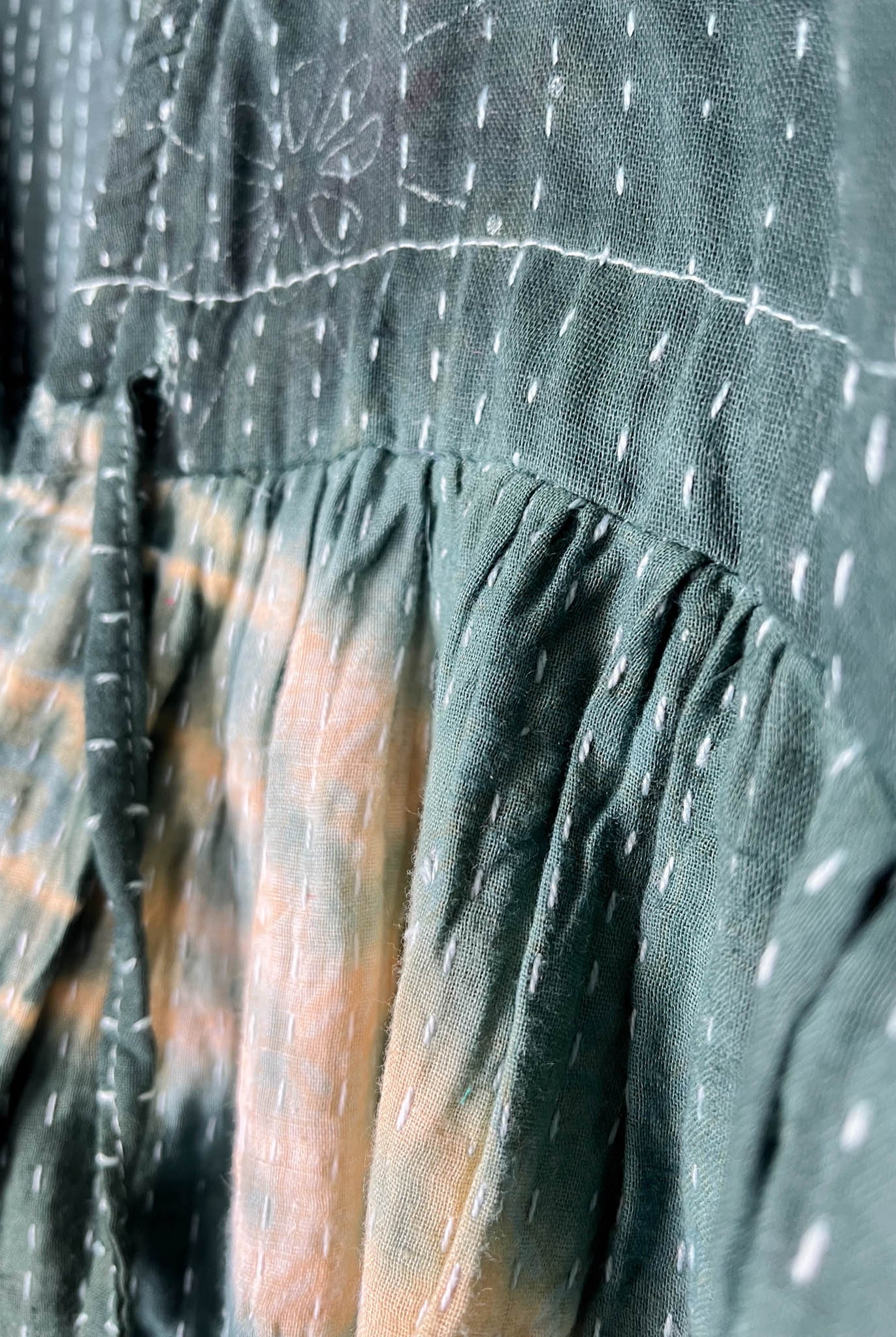 green_tie_dye_kantha_jumpsuit - Love Protect Sustain