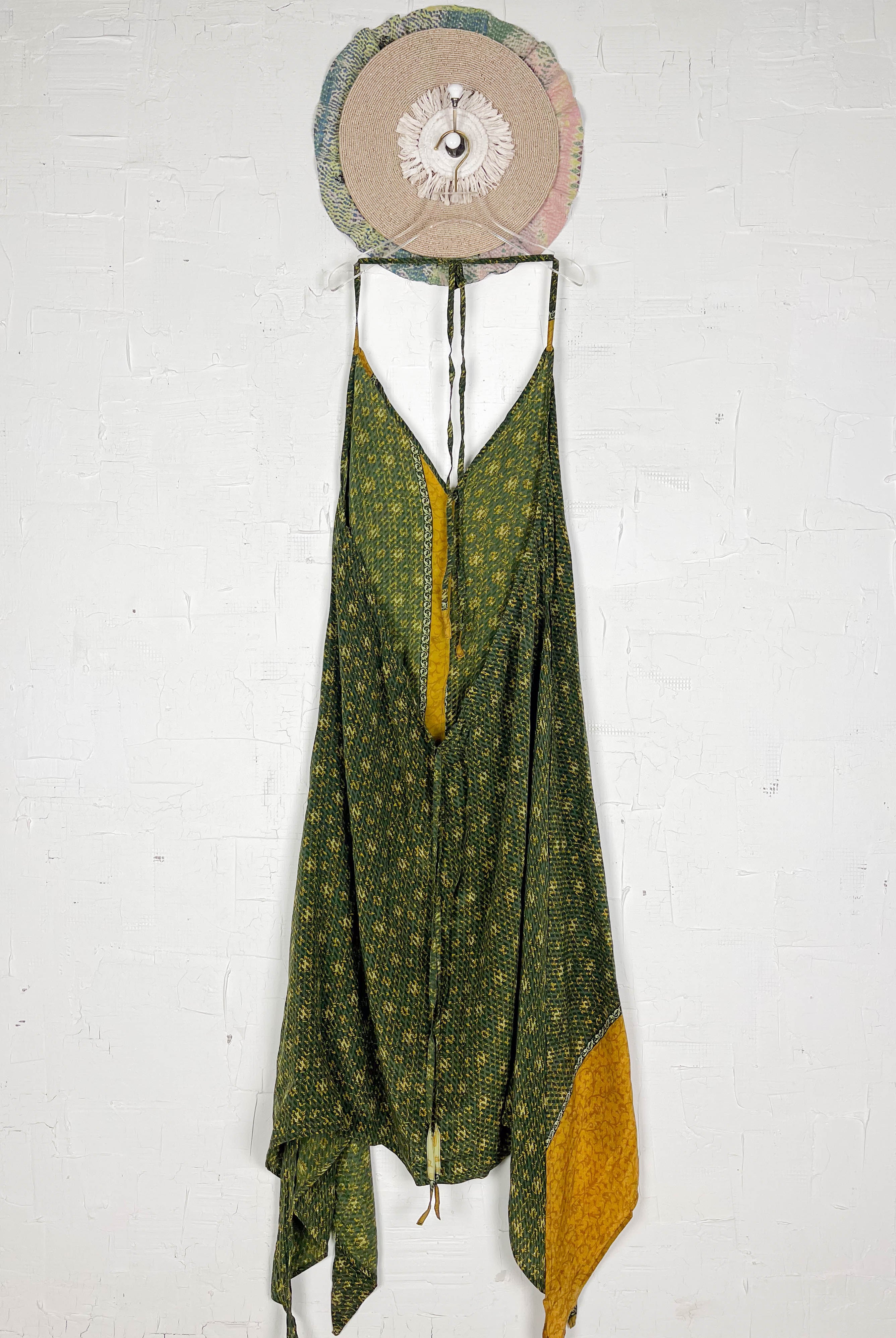green silk summer dress - Love Protect Sustain
