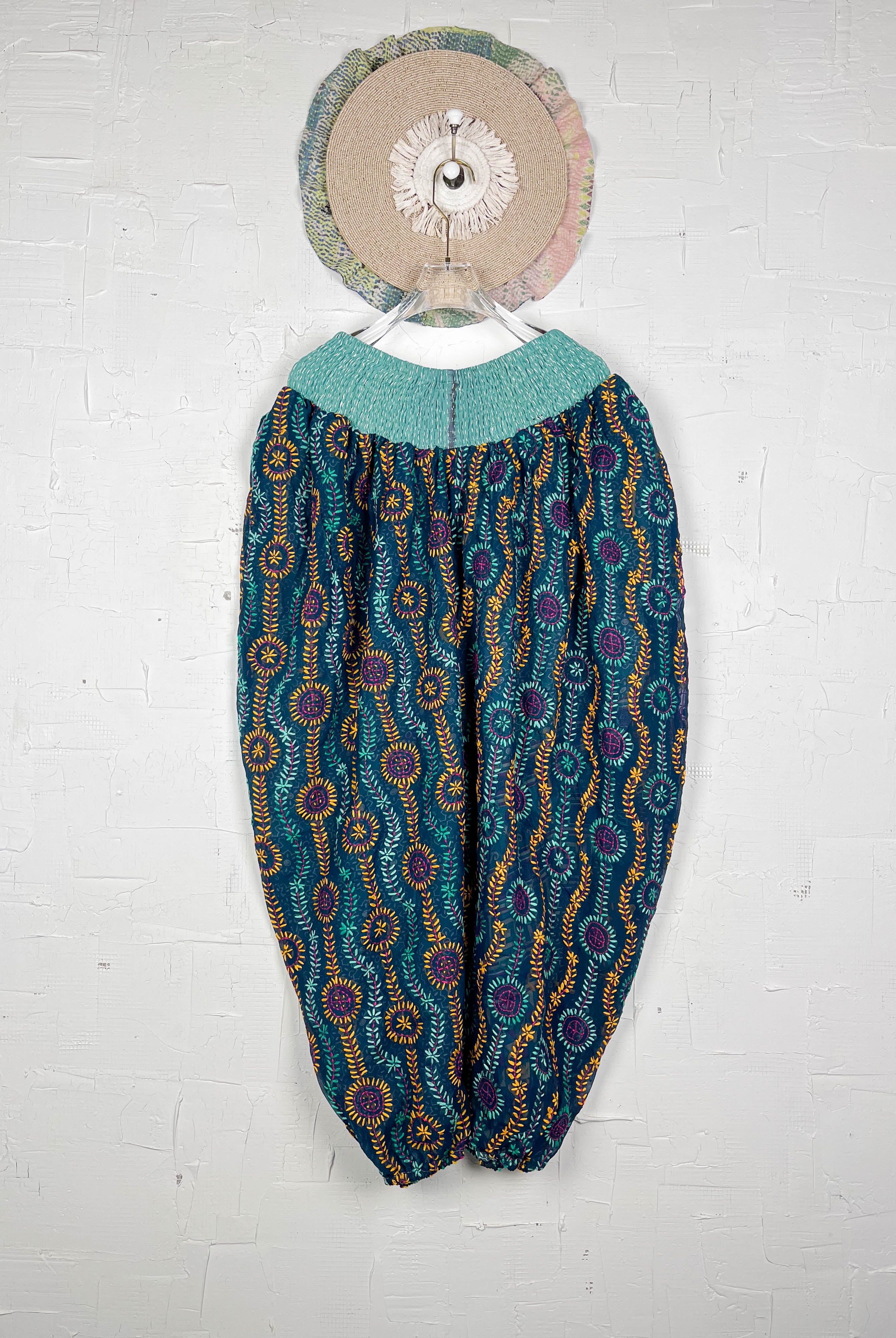 green vintage boho pants- Love Protect Sustain