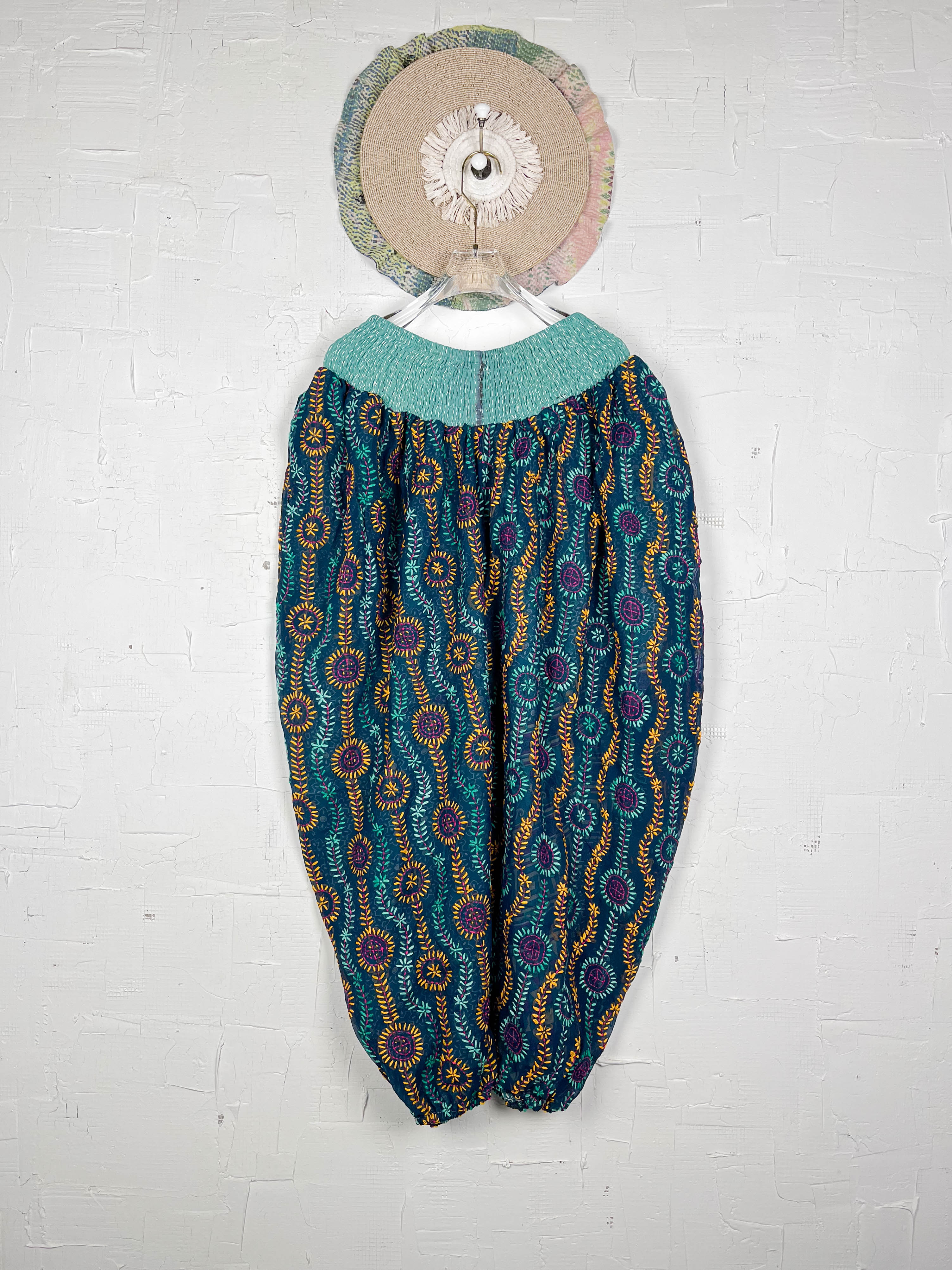 green vintage boho pants- Love Protect Sustain