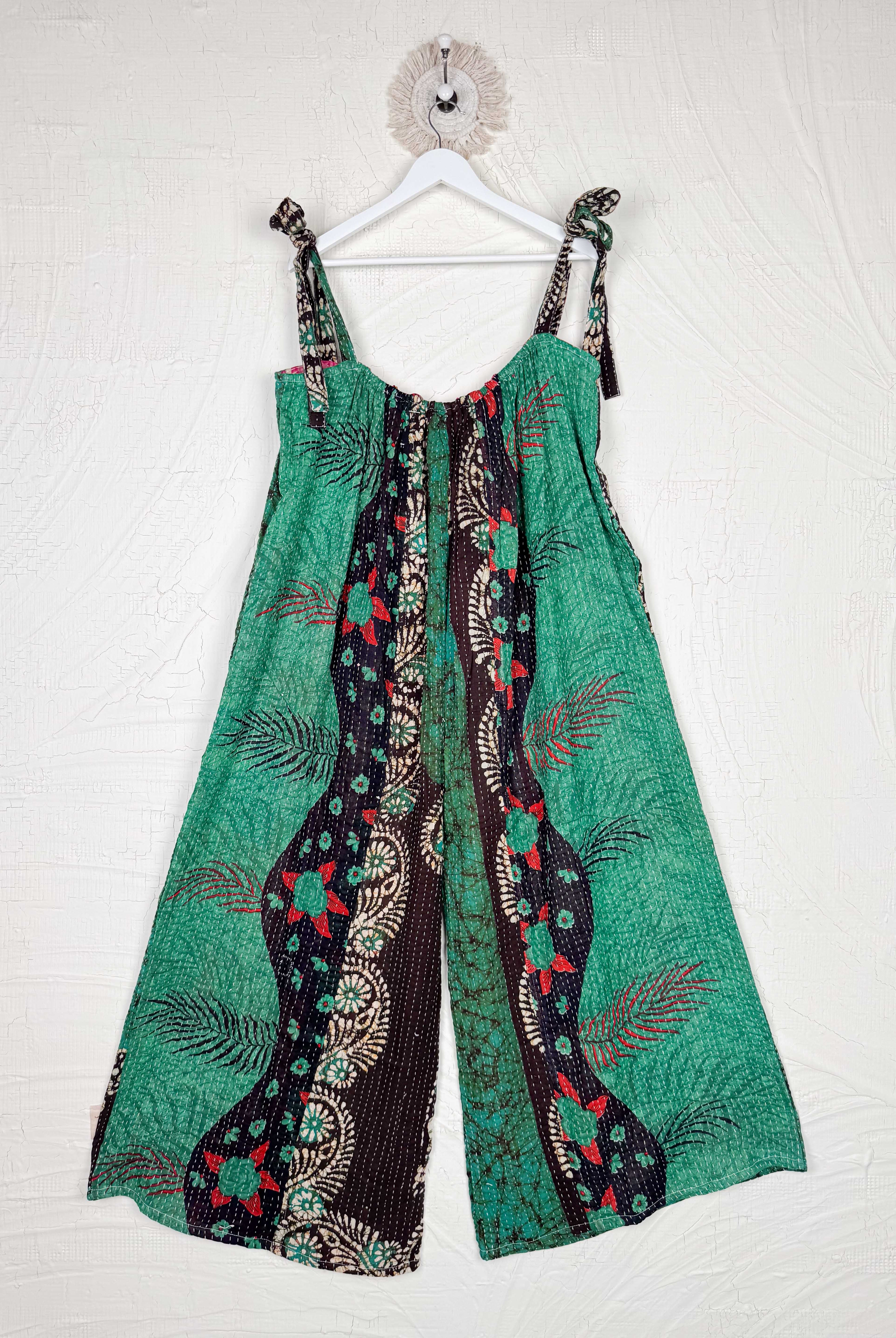 green women vintage kantha jumpsuit - Love Protect Sustain