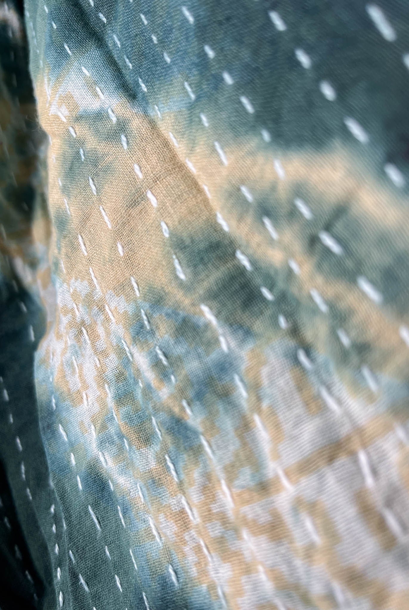 green yellow tie dye kantha jumpsuit - Love Protect Sustain