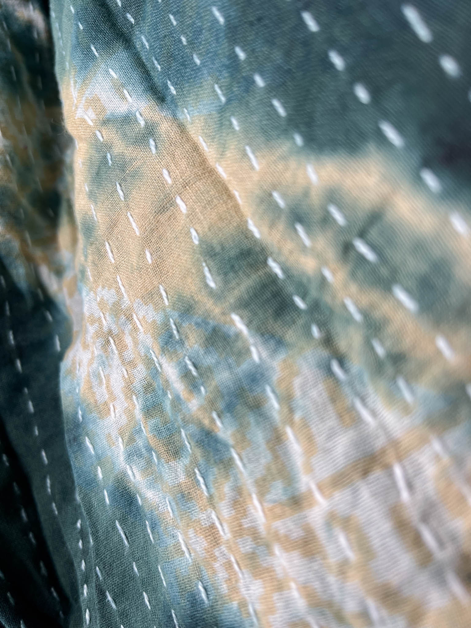 green yellow tie dye kantha jumpsuit - Love Protect Sustain