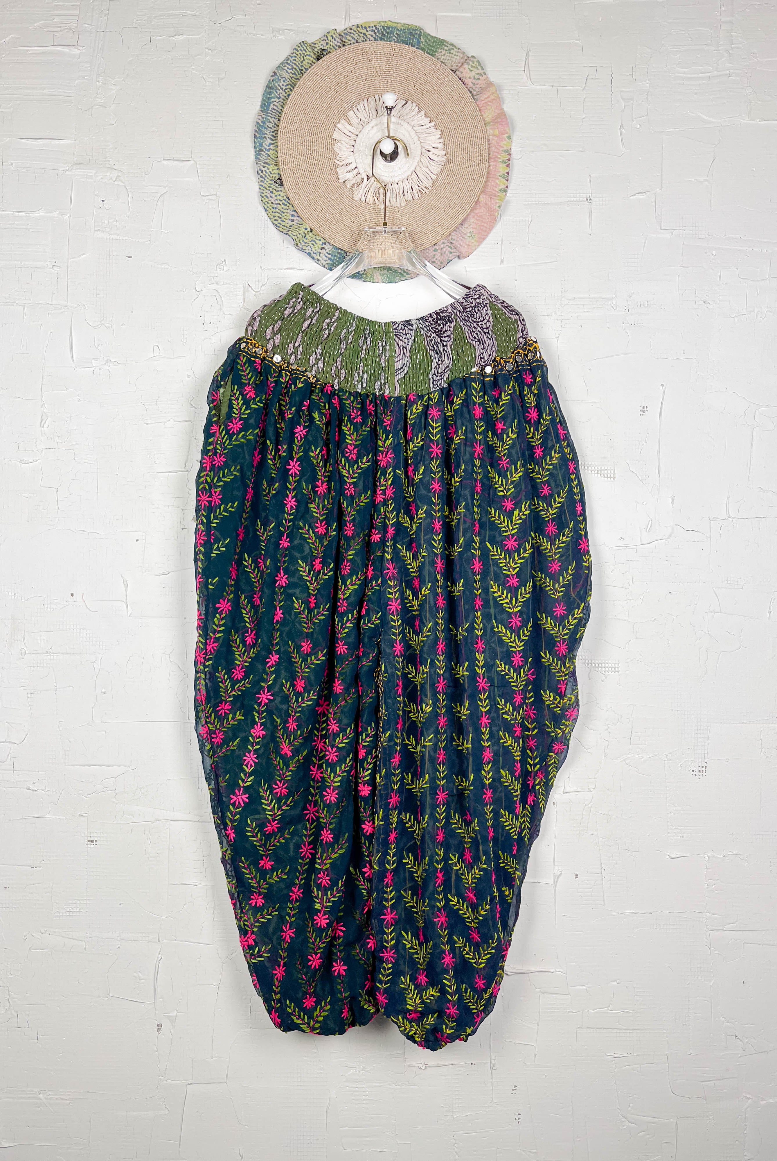 handmade boho embroidery pants- Love Protect Sustain