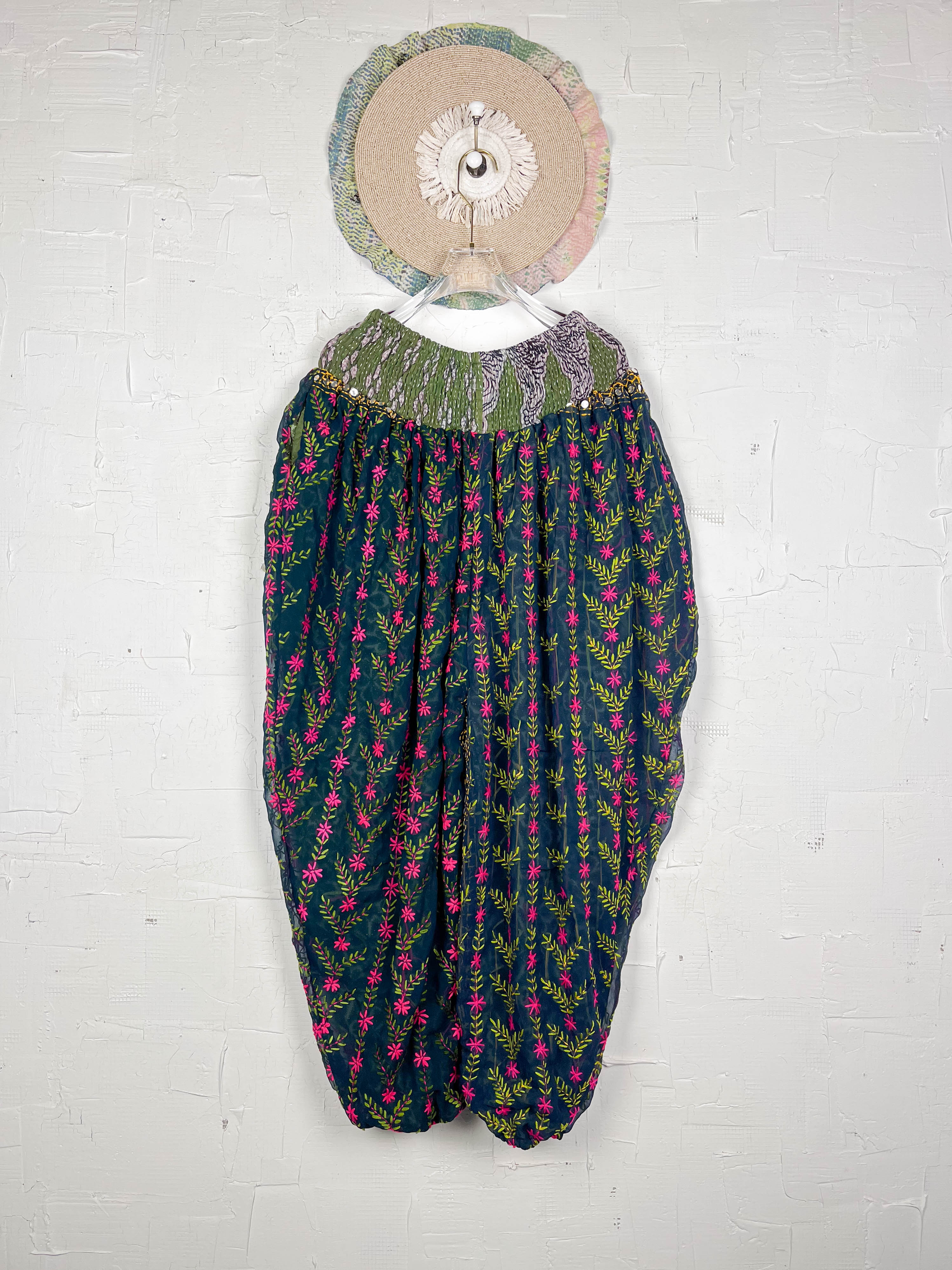 handmade boho embroidery pants- Love Protect Sustain