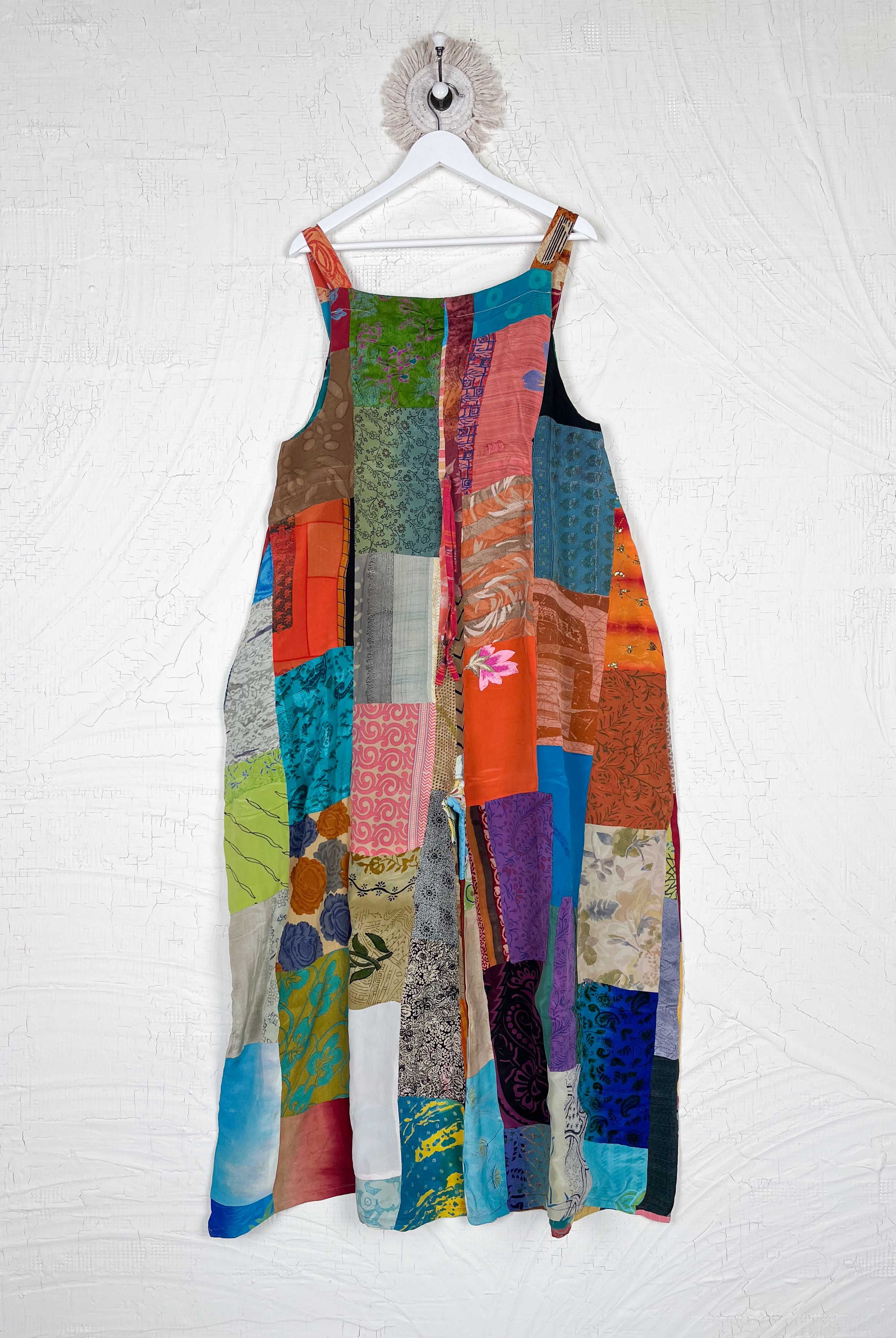 hippie patchwork dungarees dress - Love Protect Sustain