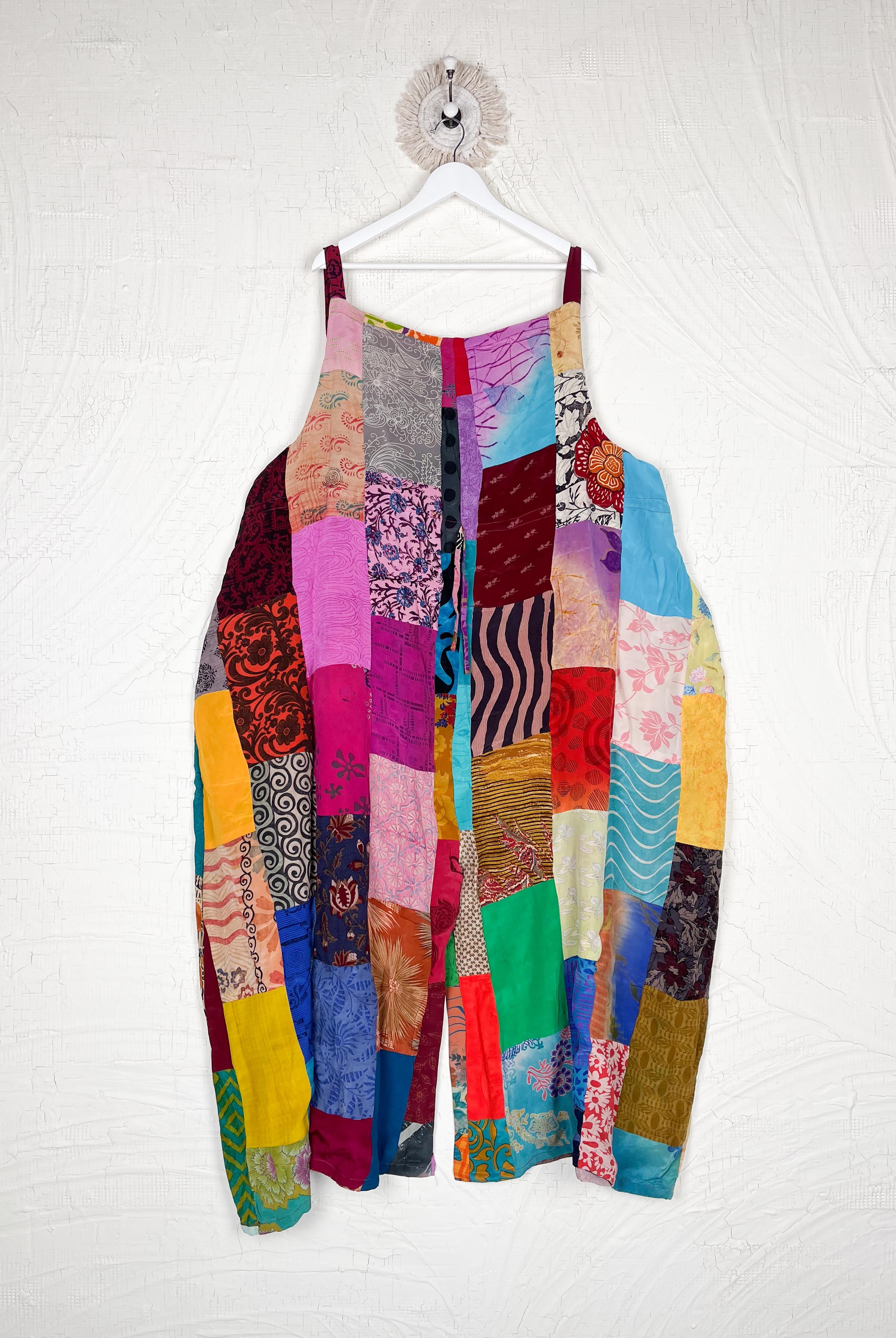 hippie patchwork overalls women - Love Protect Sustain