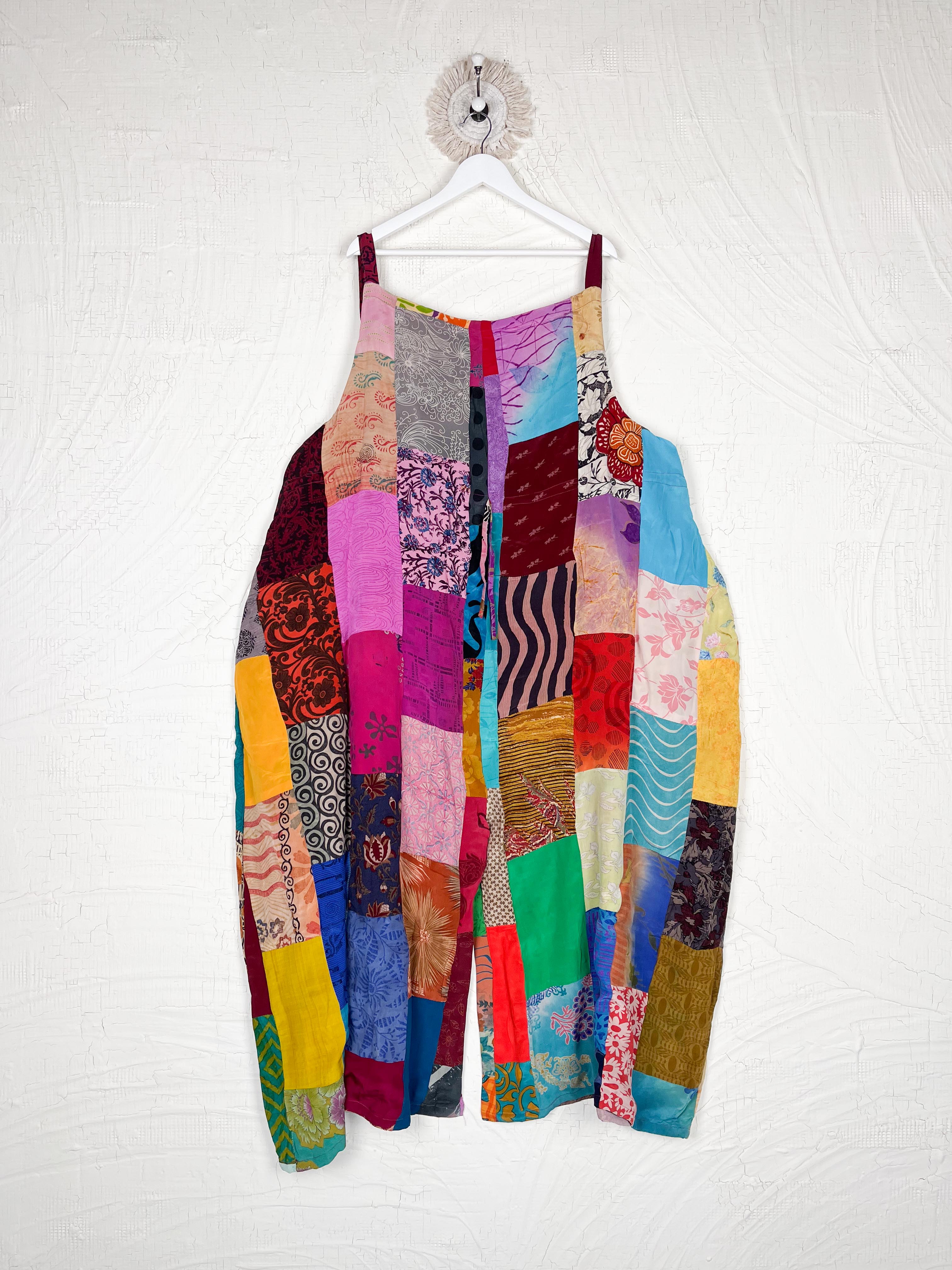 hippie patchwork overalls women - Love Protect Sustain