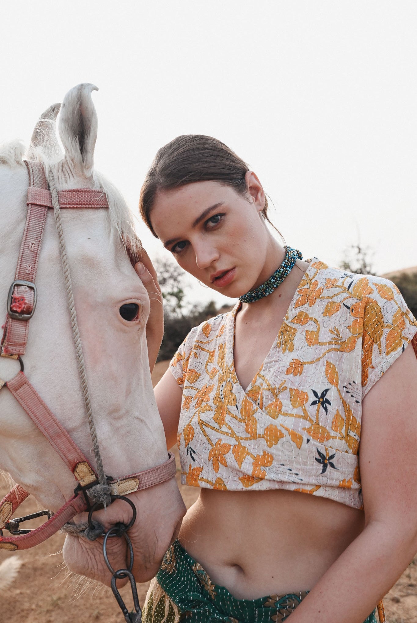 kantha crop top women - Love Protect Sustain