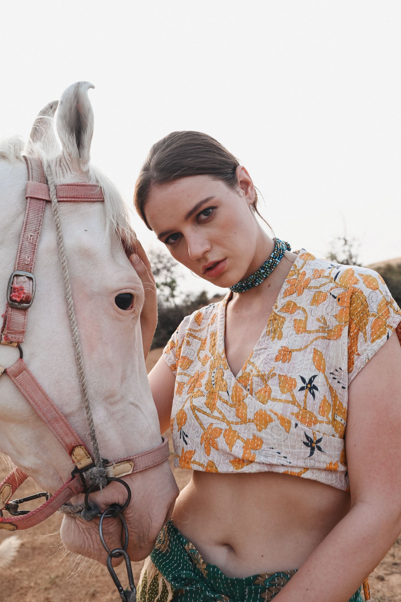 kantha crop top women - Love Protect Sustain