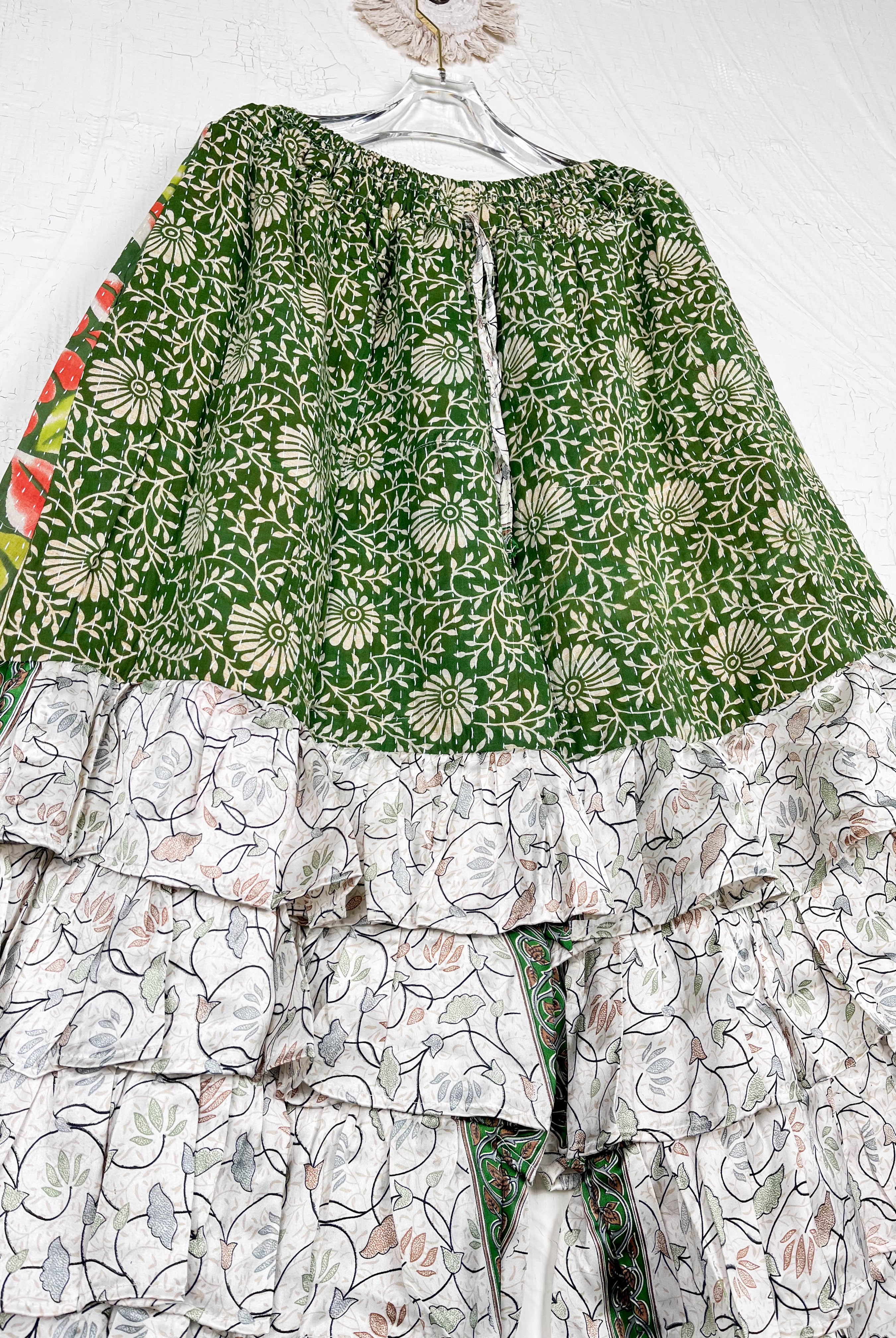 kantha silk frill pants - Love Protect Sustain