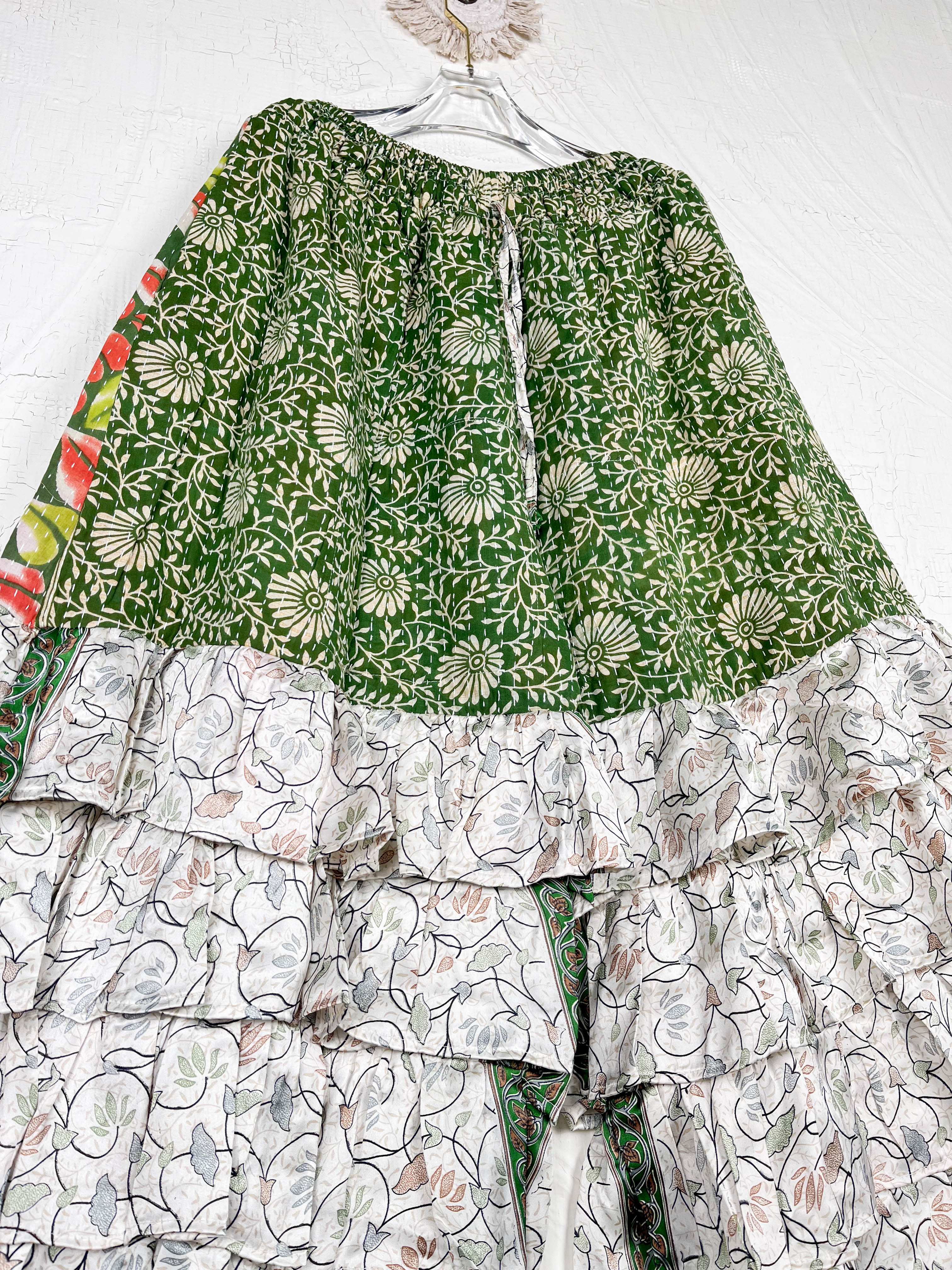kantha silk frill pants - Love Protect Sustain