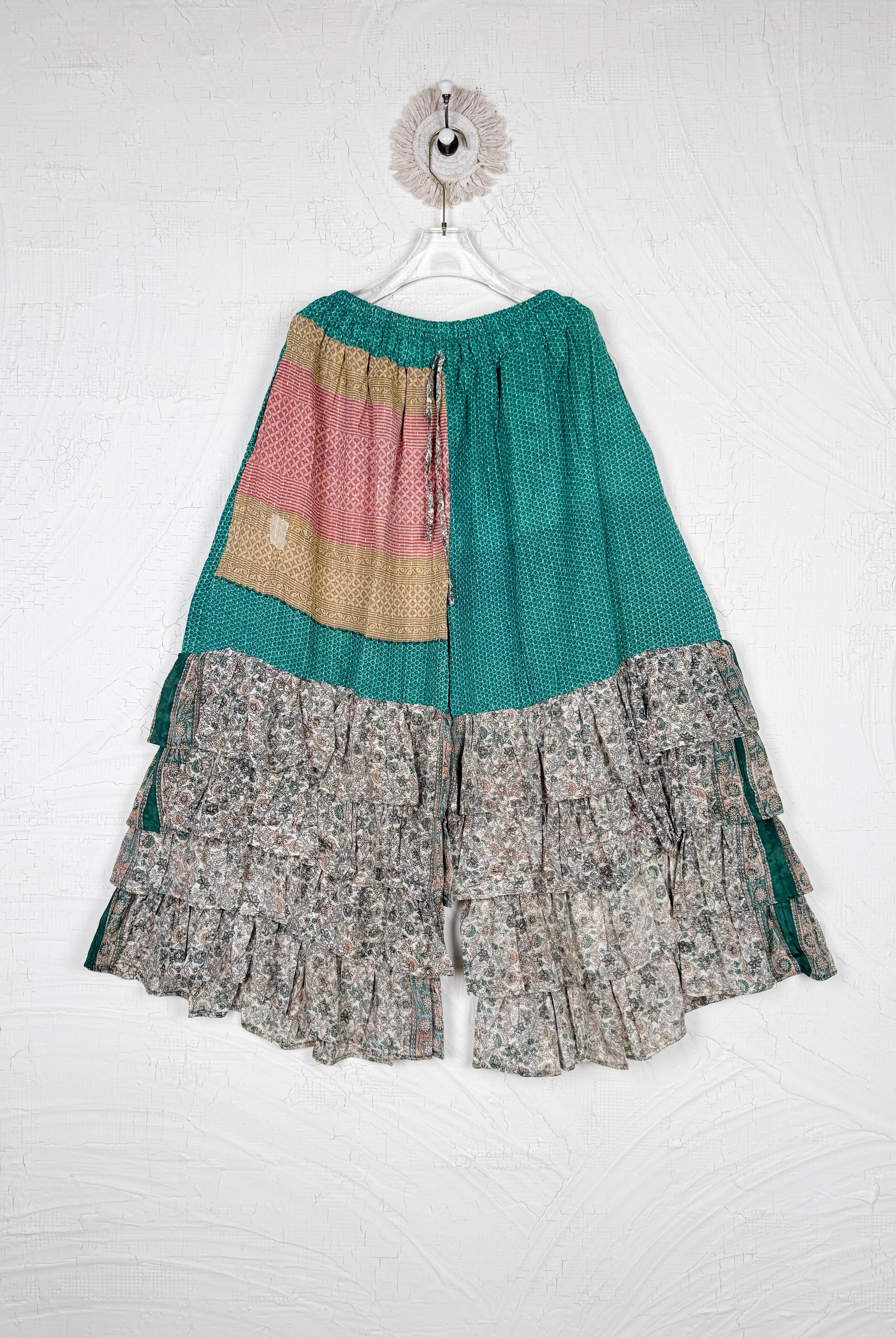 kantha silk frill pants - Love Protect Sustain