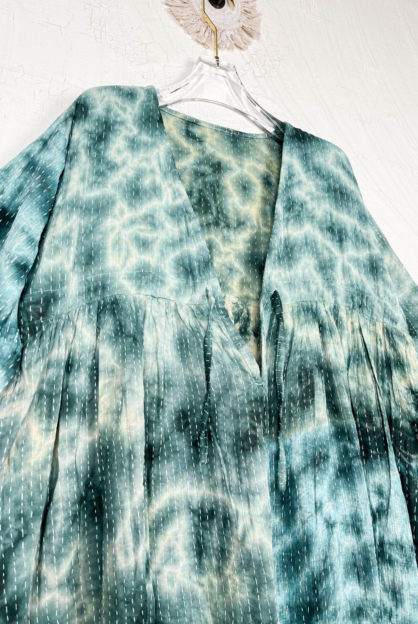 kantha tie dye cropped leg jumpsuit vintage - Love Protect Sustain