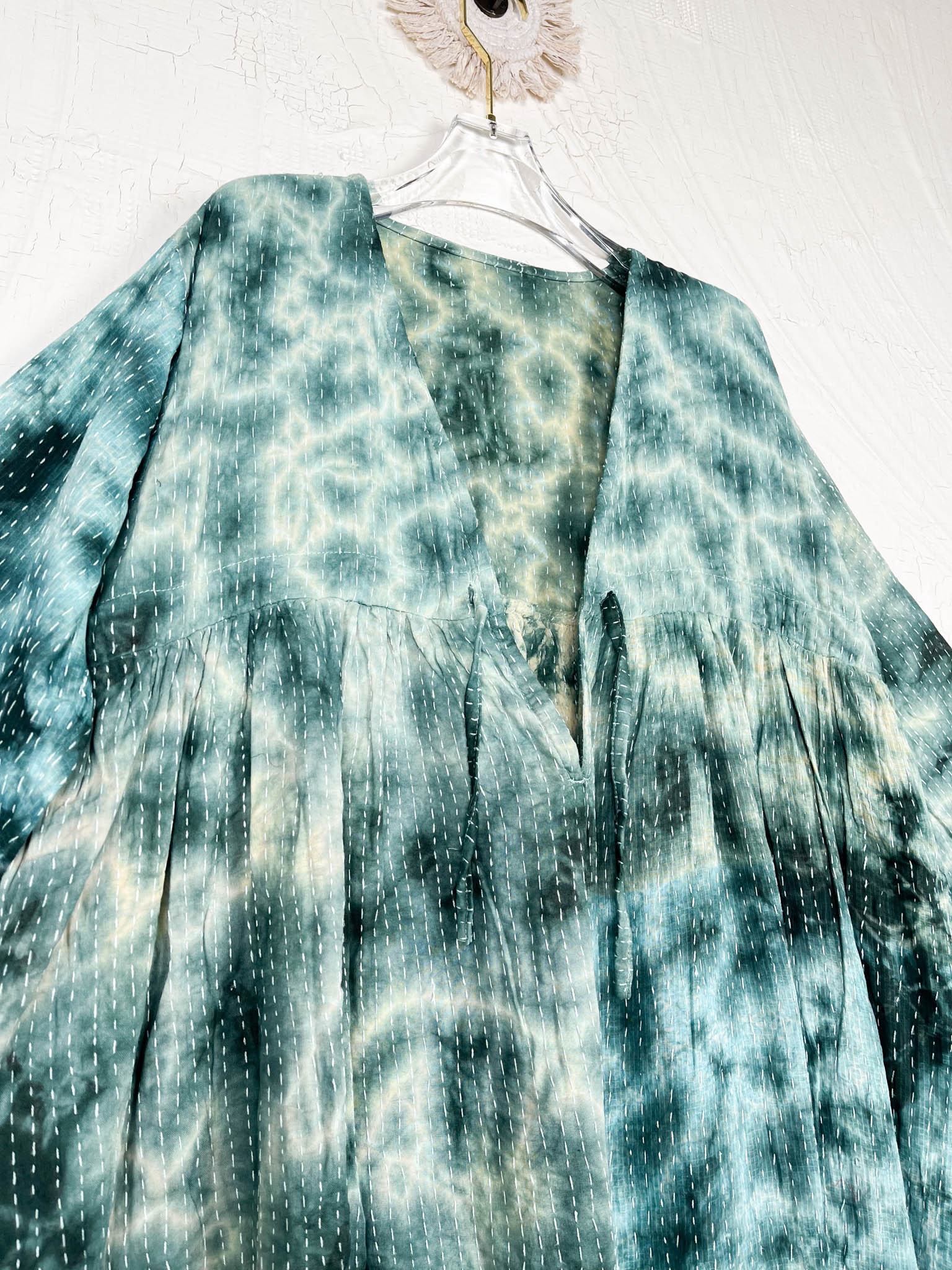 kantha tie dye cropped leg jumpsuit vintage - Love Protect Sustain